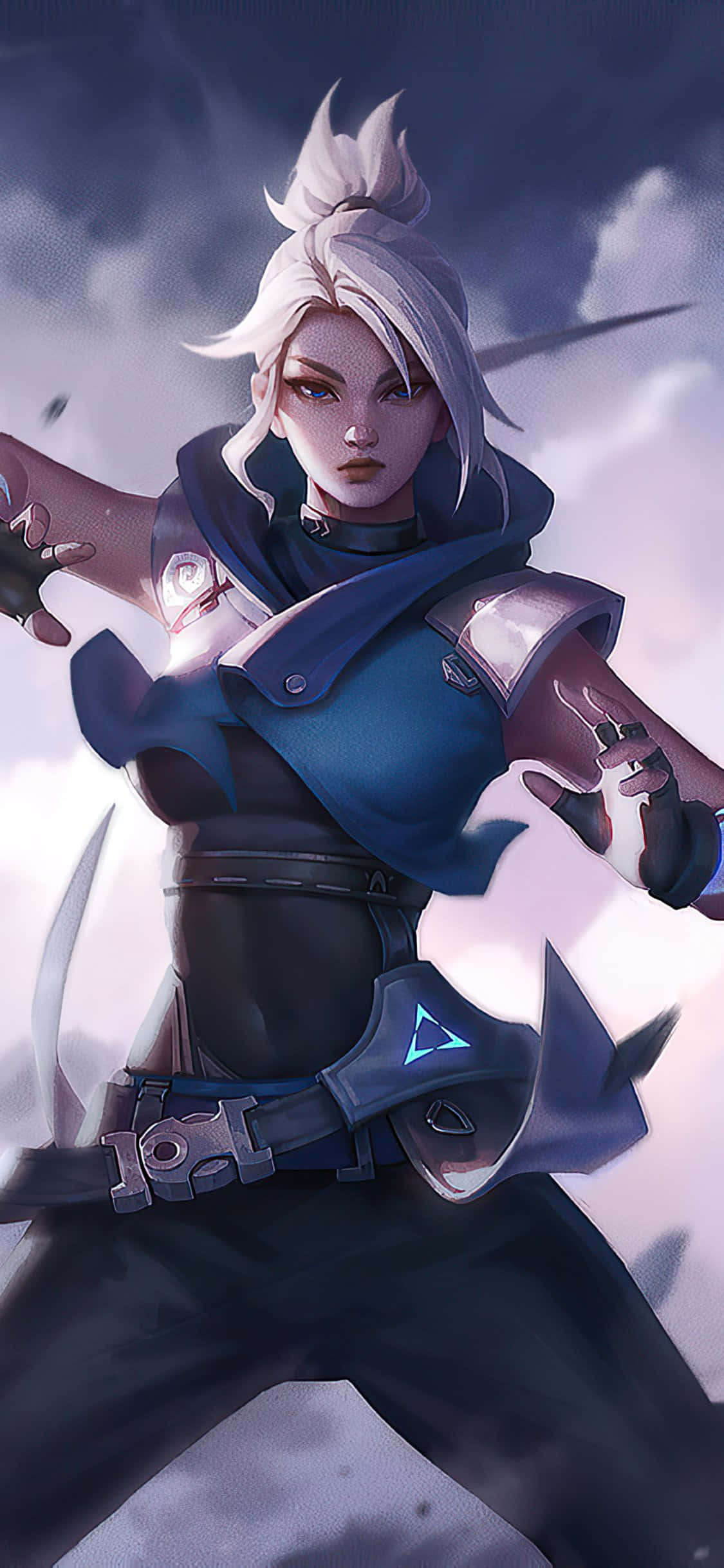 Pixel 3xl Valorant Background Jett Sa Posisyon ng Laban Wallpaper