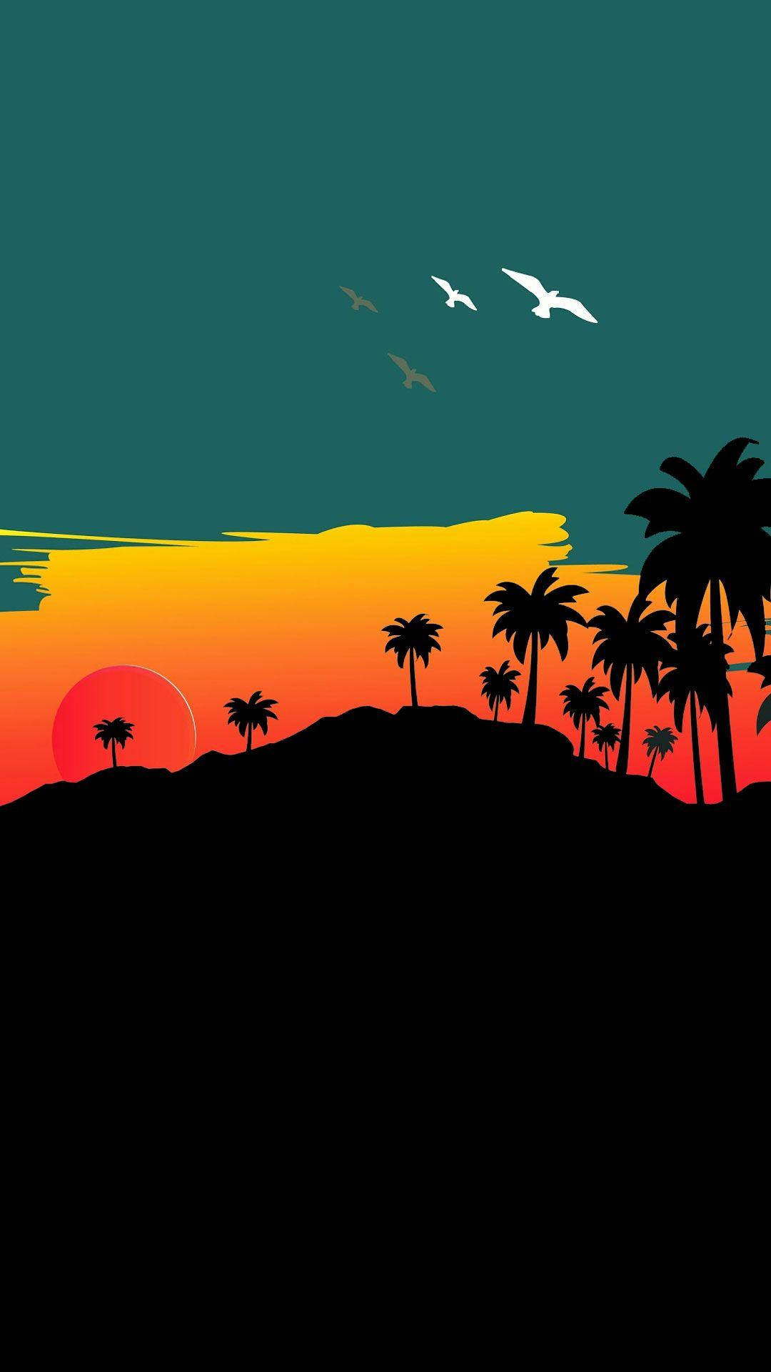Pixel 4 Animated Tropical Island Wallpaper