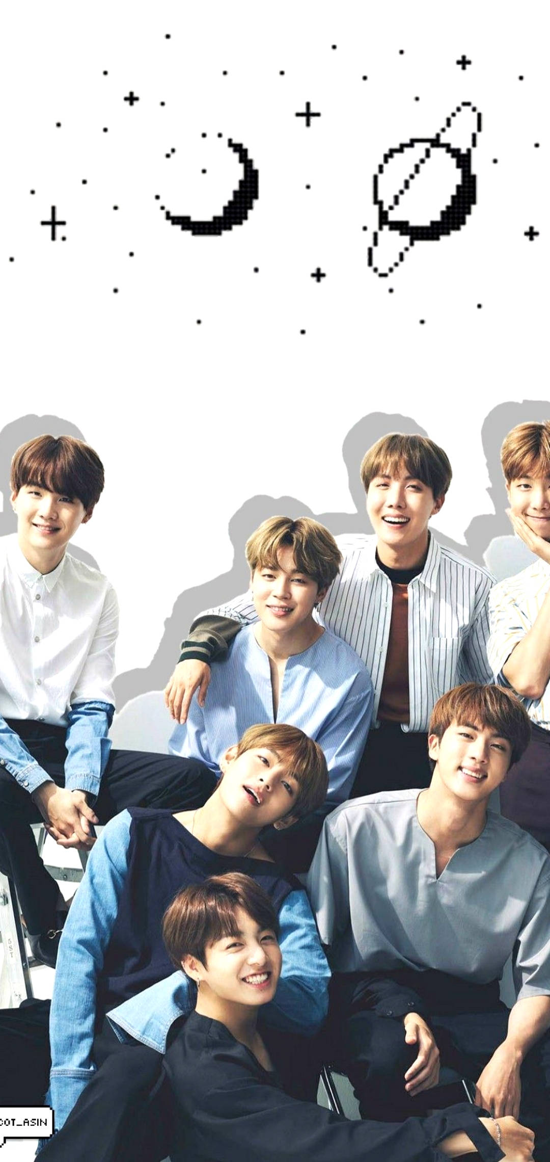 Pixel Space BTS Lockscreen Wallpaper