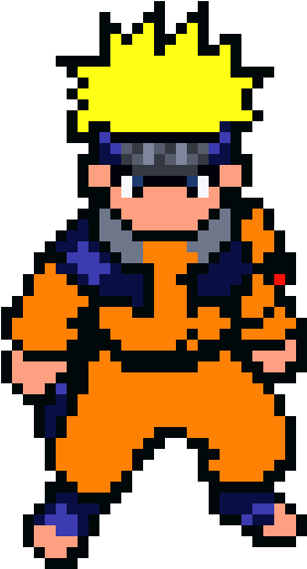 Pixeladong Karakter na si Naruto Uzumaki Wallpaper