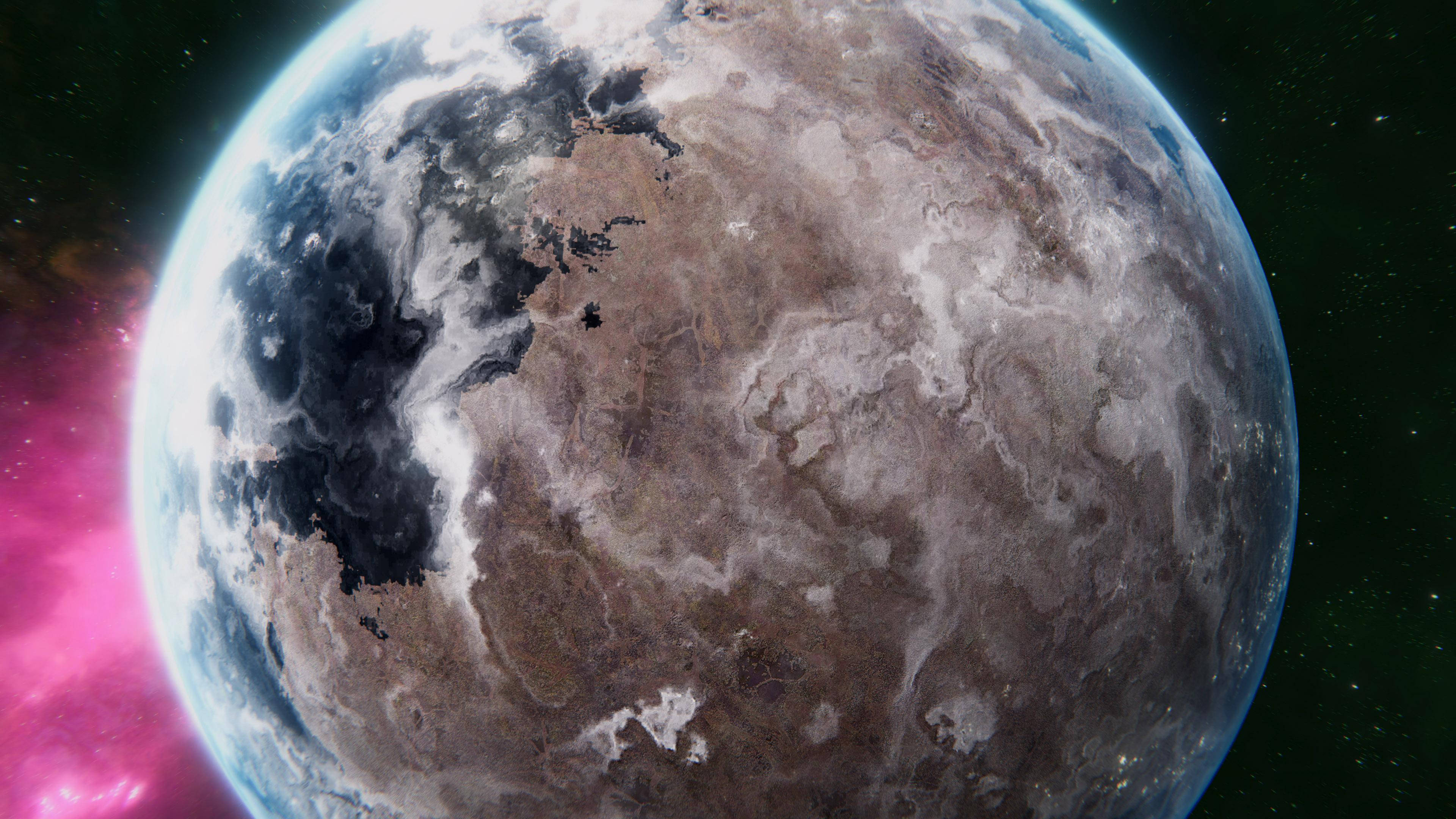 Planeta na Gumagalaw sa Malapitan sa 4K Wallpaper