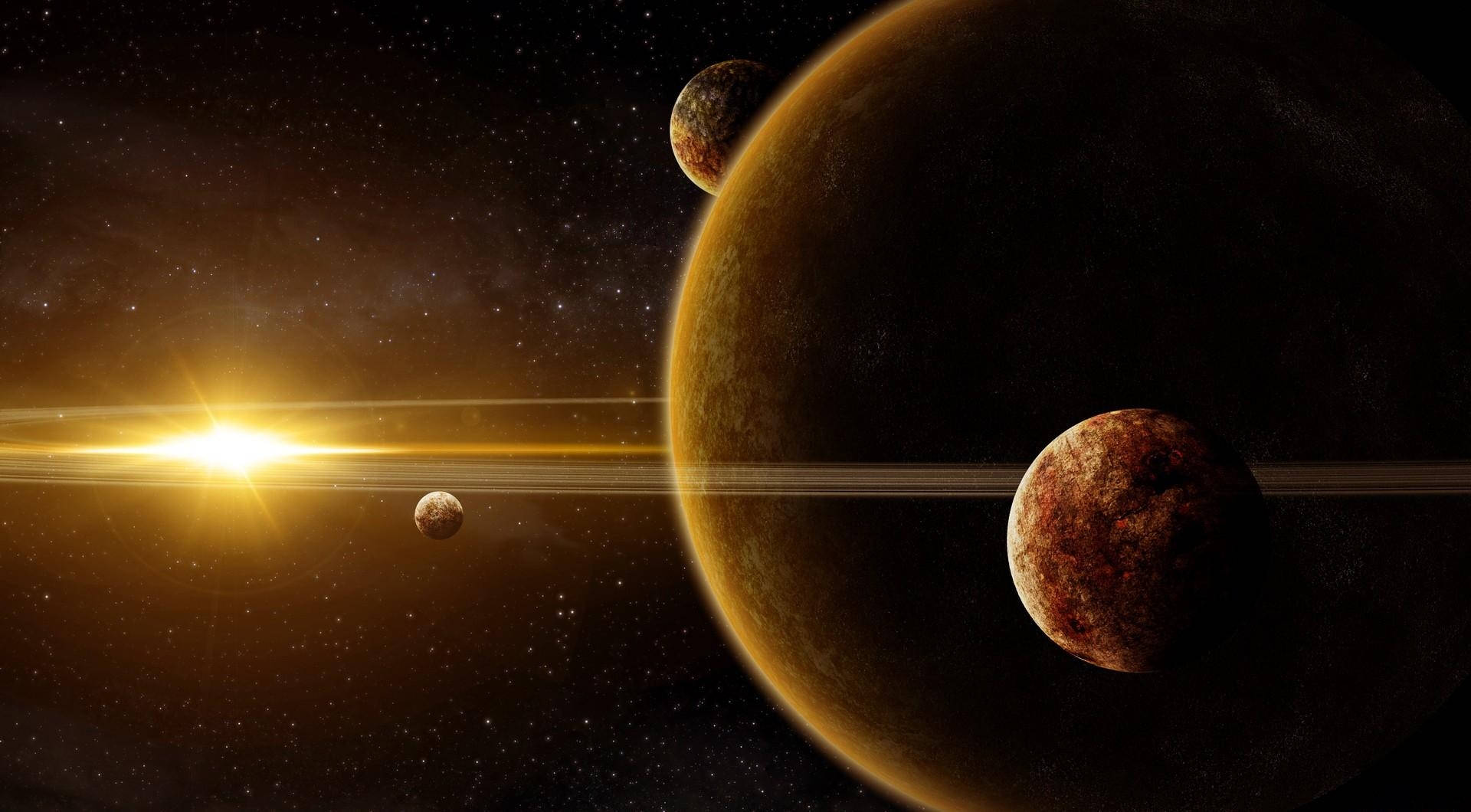 Planeta sa Galaxy Universe Wallpaper