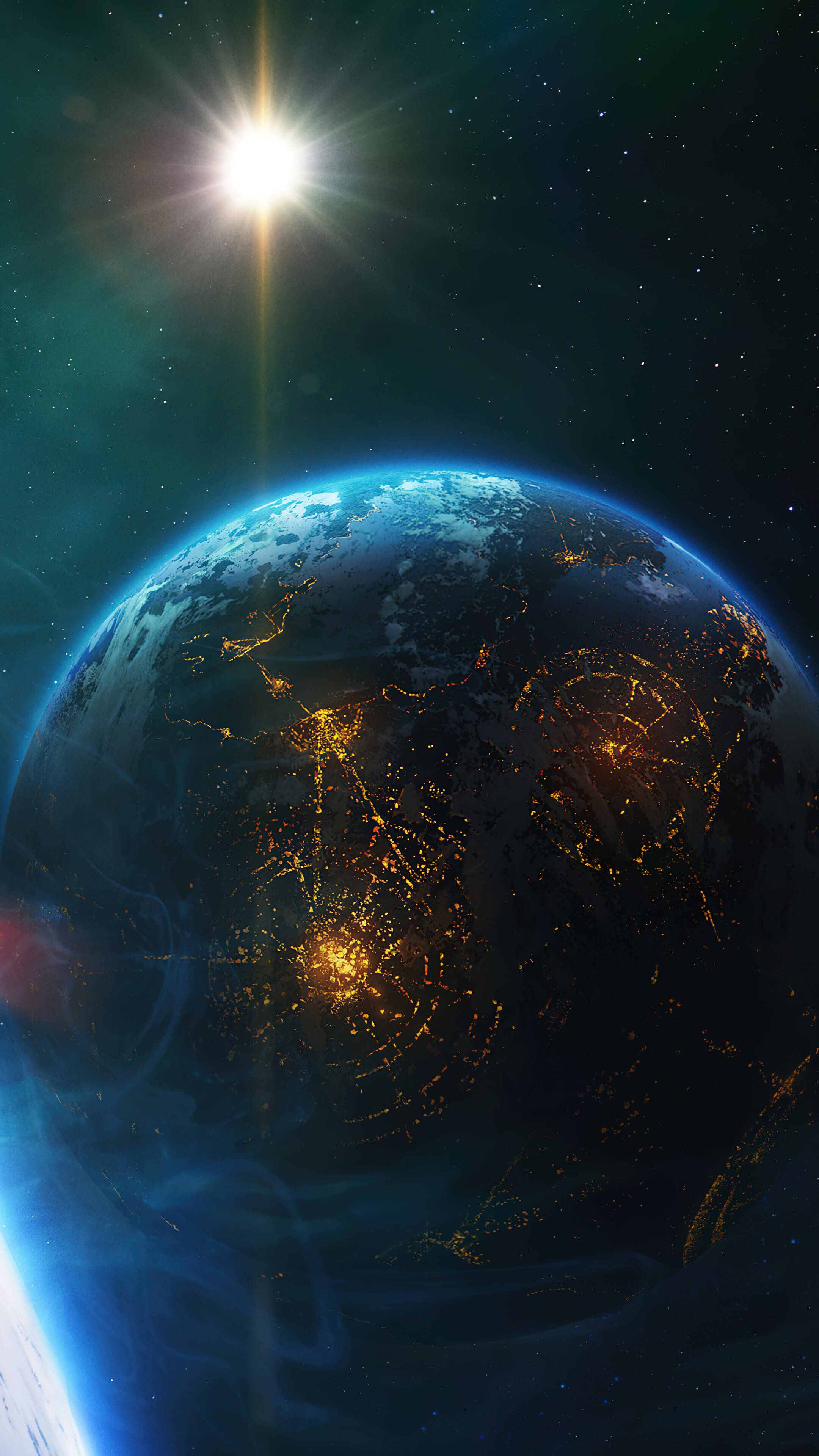 Planetang Futuristic sa Kalawakan 4K Phone Wallpaper
