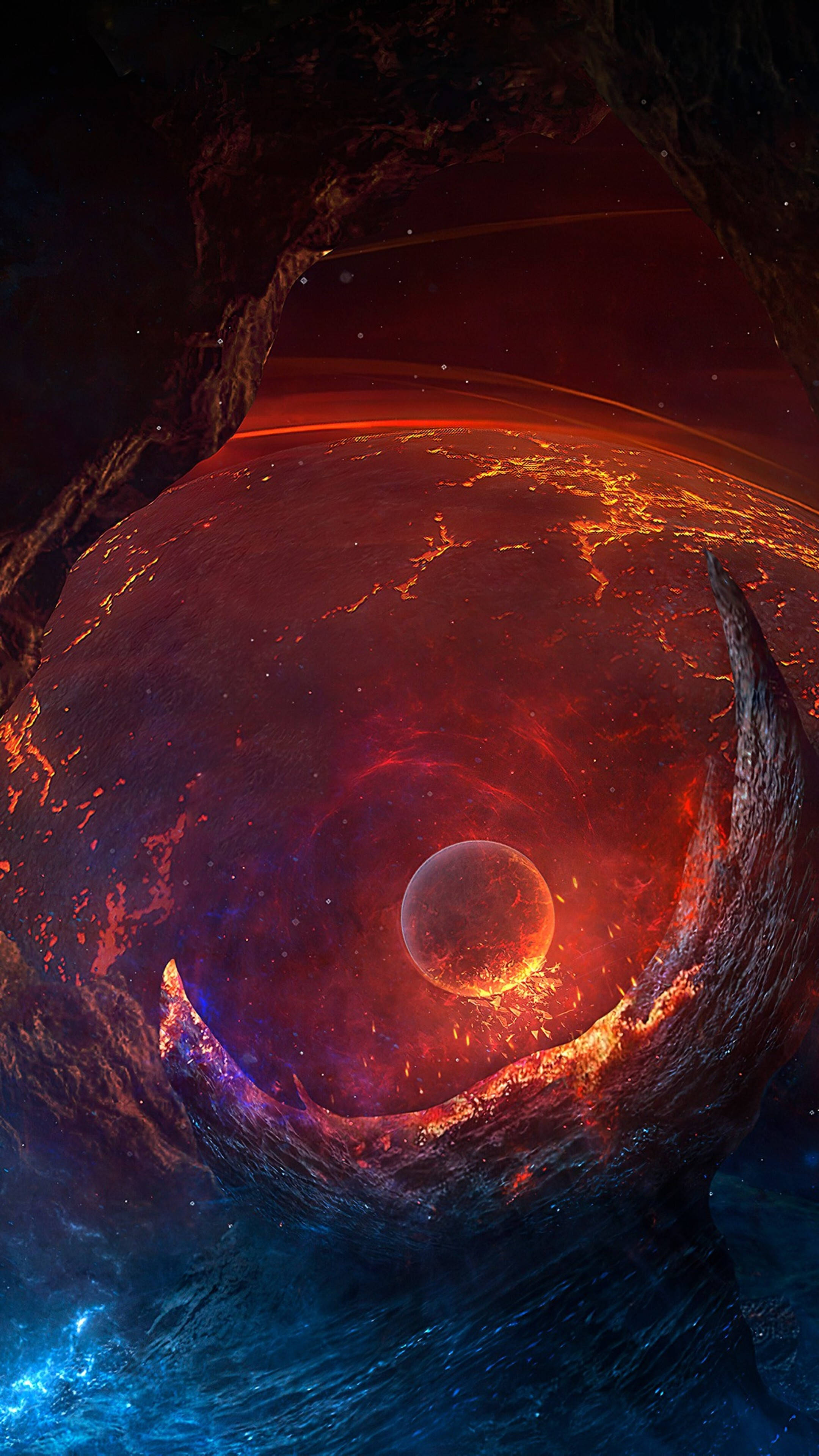 Planetang Natunaw sa Kalawakan 4K Phone Wallpaper