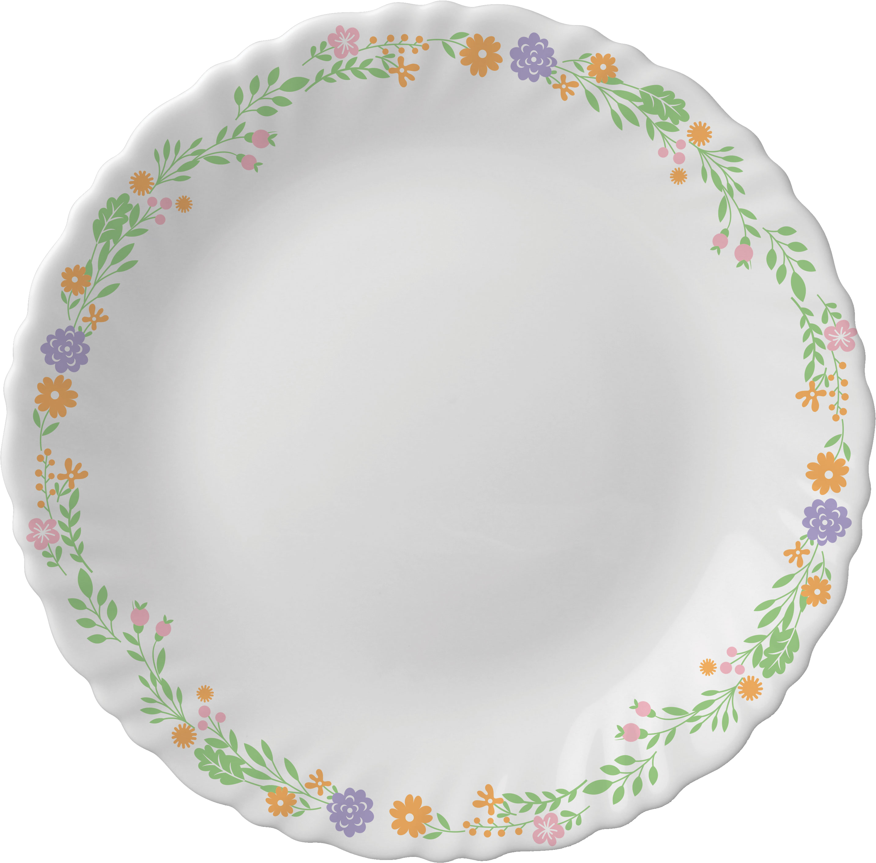 Platong Seramik na May Disenyong Bulaklak Wallpaper
