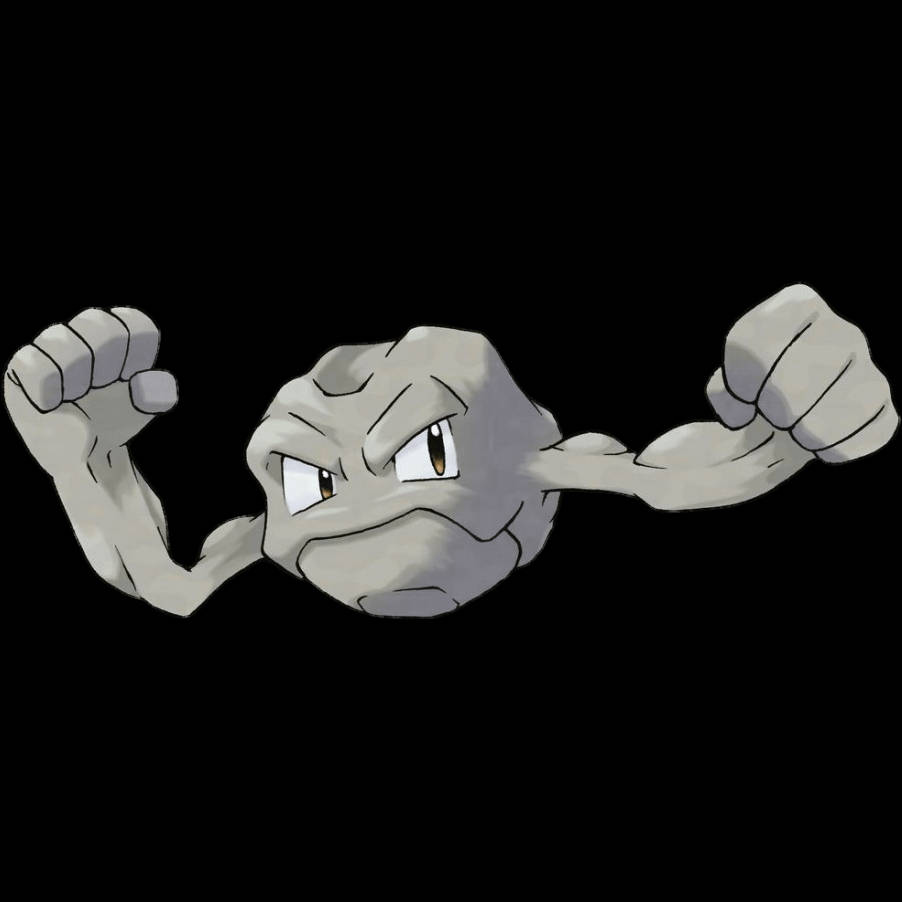 Pokemon Geodude na may Puting Background Wallpaper