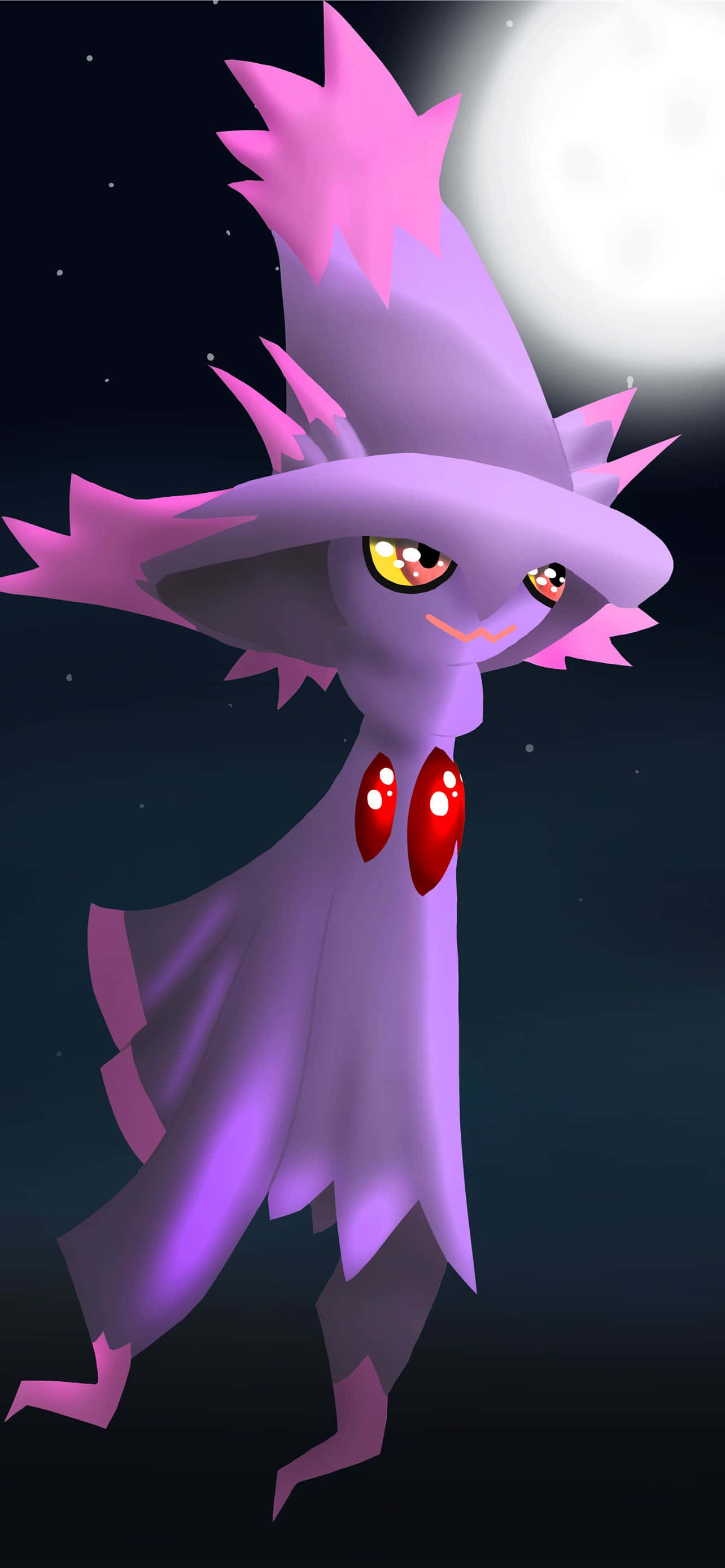 Pokémon Mismagius na may Makikinang Buwan Wallpaper