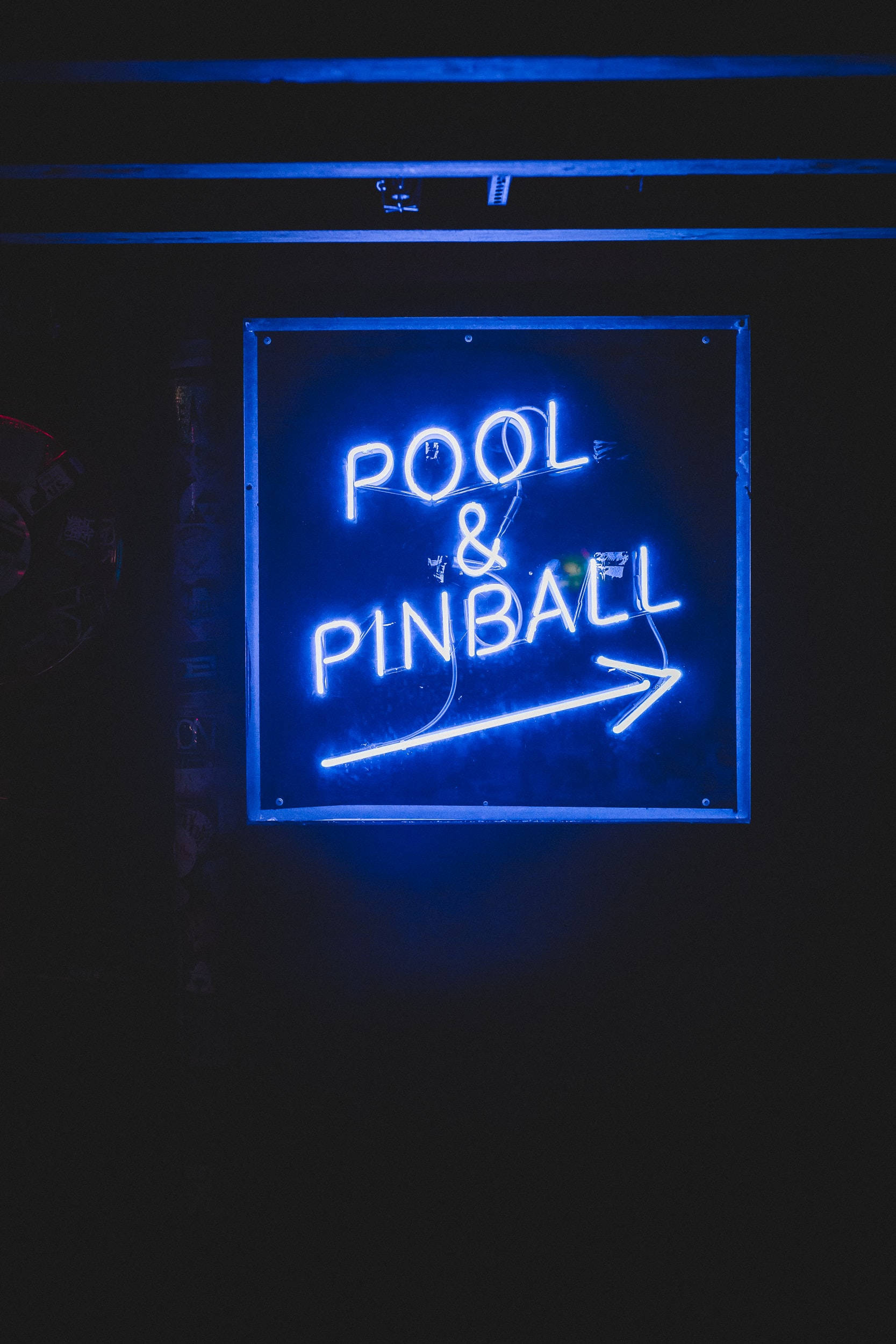 Pool & Pinball Neon Blue iPhone Wallpaper