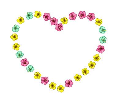 Pormasyon ng Puso na Bulaklak Wallpaper