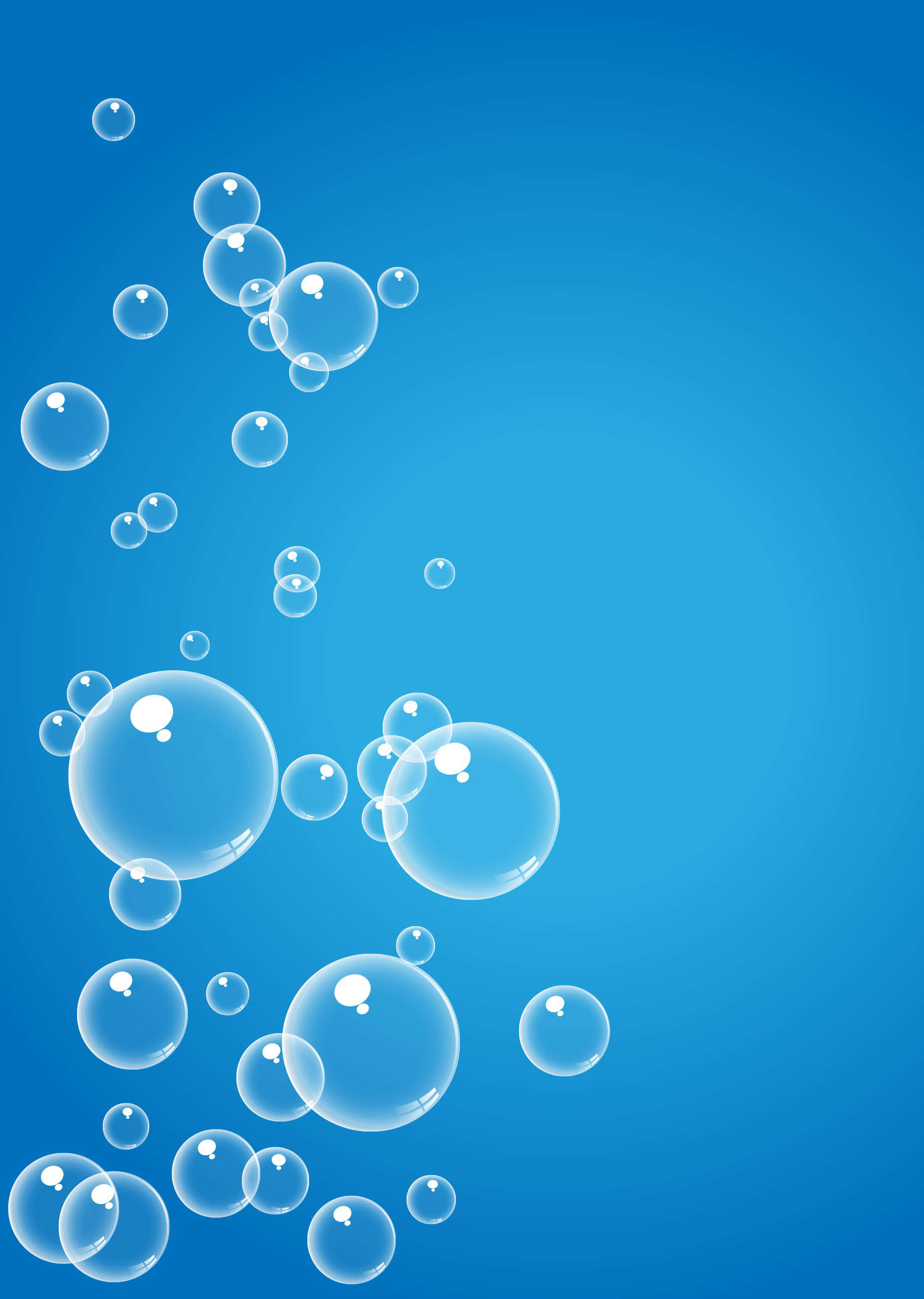 Portrait Home Screen Blue Bubbles Background Wallpaper