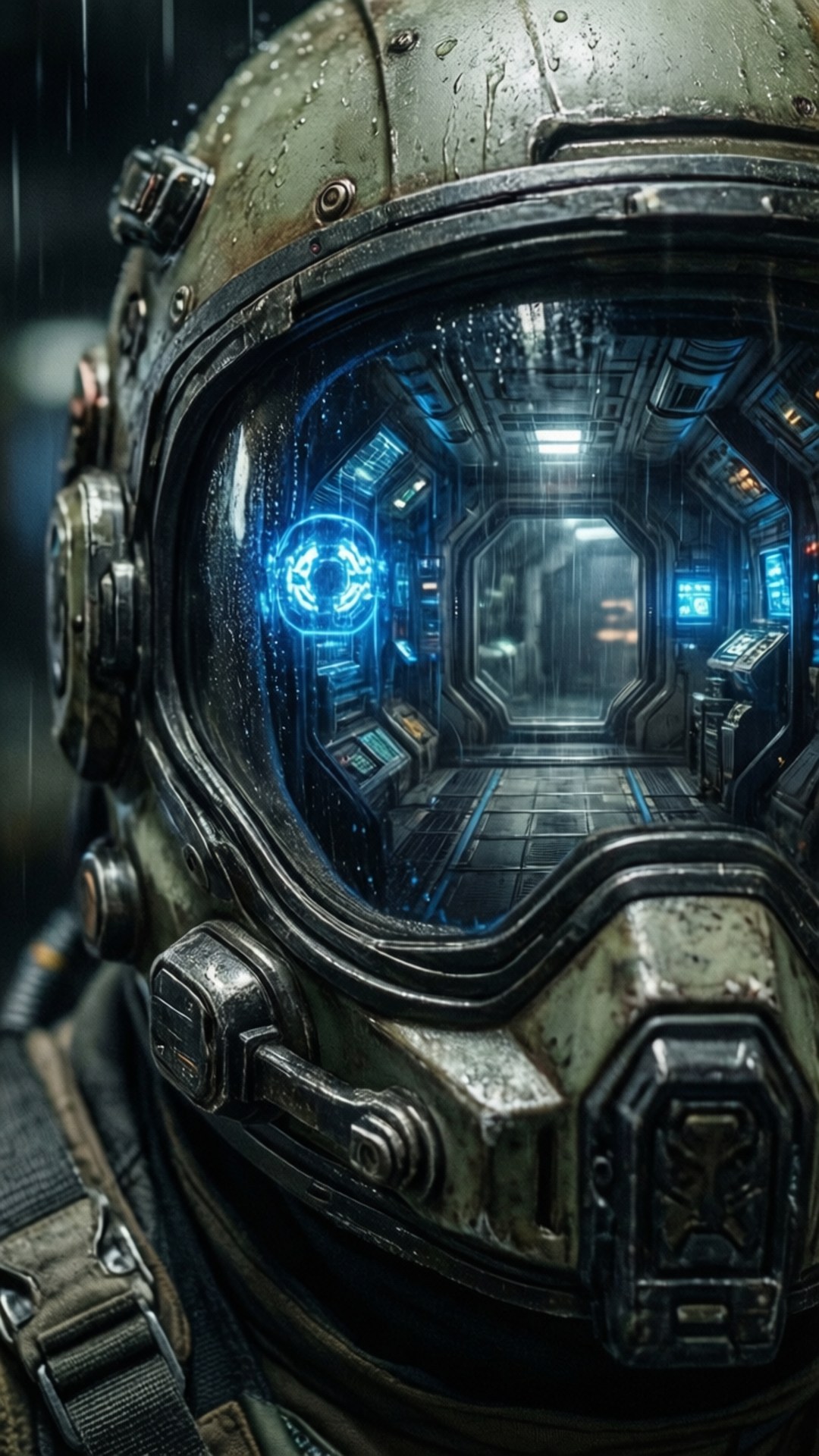 Portrait na may Reflection ng Helmet Wallpaper