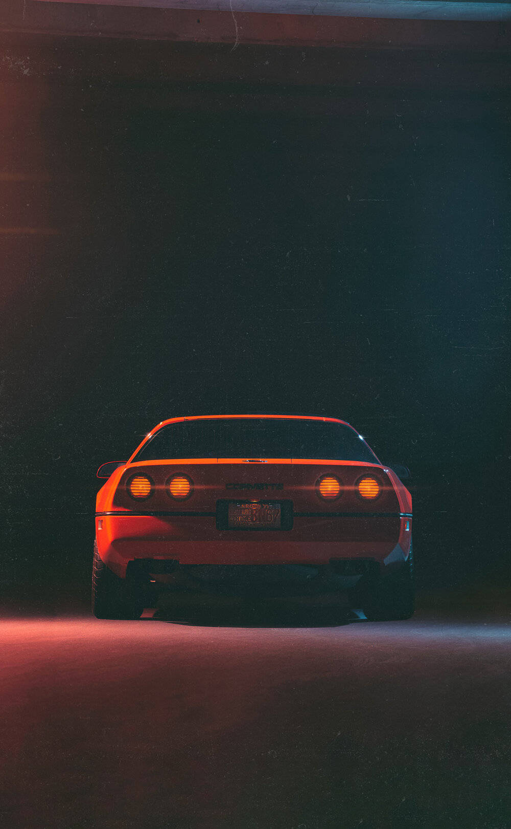 Portrait ng Pulang C4 Corvette Wallpaper