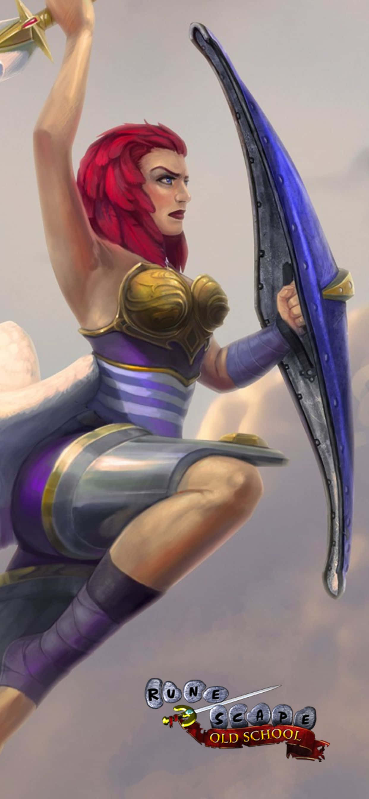 Portrait Red Hair Character iPhone Xs Max Runescape Oldschool Background Wallpaper