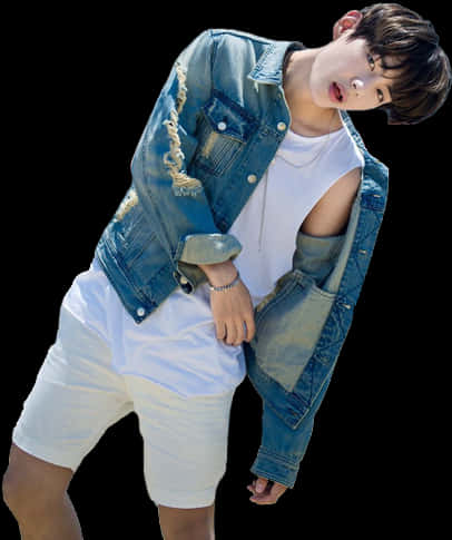 Pose ng Denim na Kaswal na Estilo Wallpaper
