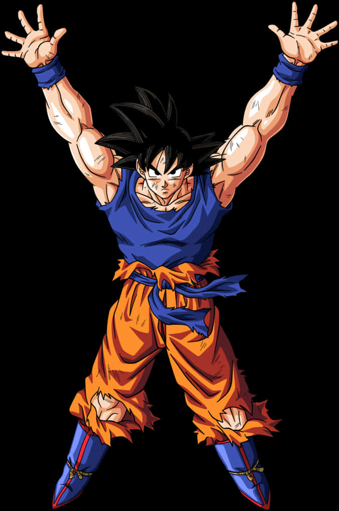 Pose ng Pagpapalakas ni Goku Wallpaper