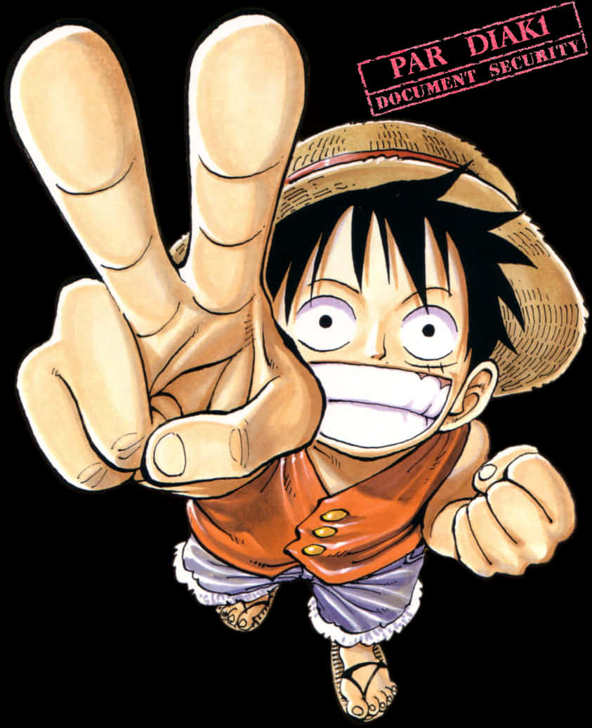 Pose ng Tagumpay ni Luffy One Piece Wallpaper