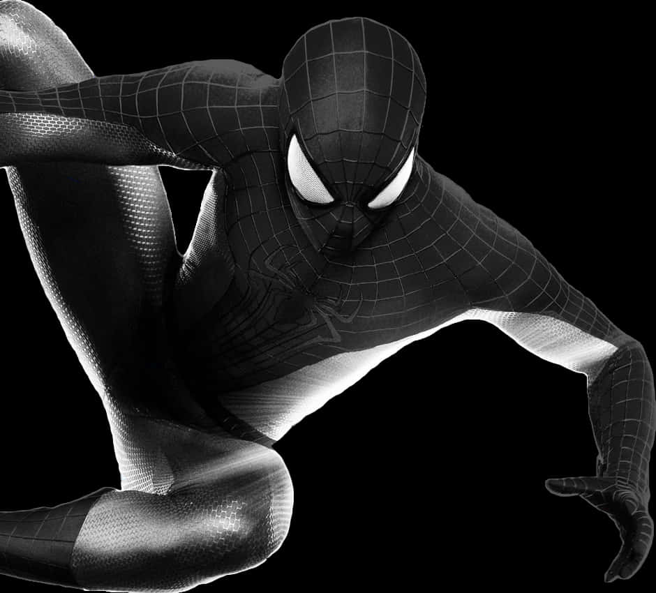 Pose ni Black Suit Spiderman Wallpaper