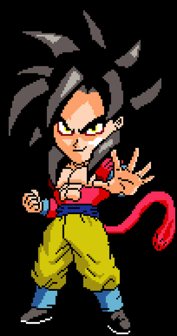 Pose ni Goku na Pixel Art Wallpaper