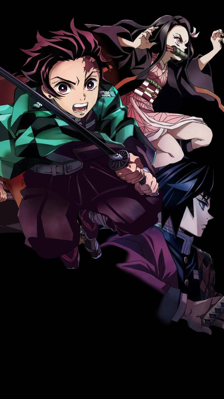 Posisyon ng Pakikipaglaban ng Demon Slayer sa Telepono Wallpaper