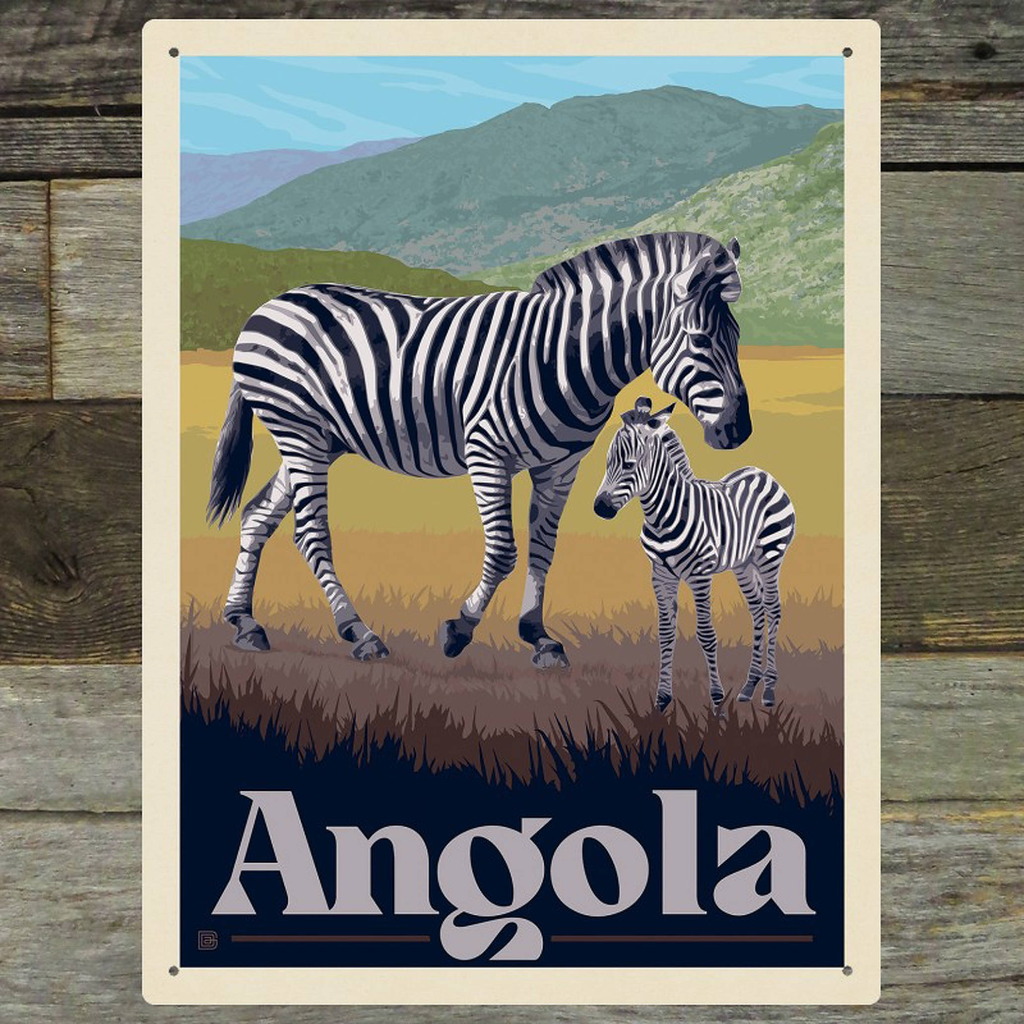 Poster ng Angola na May Zebra Wallpaper