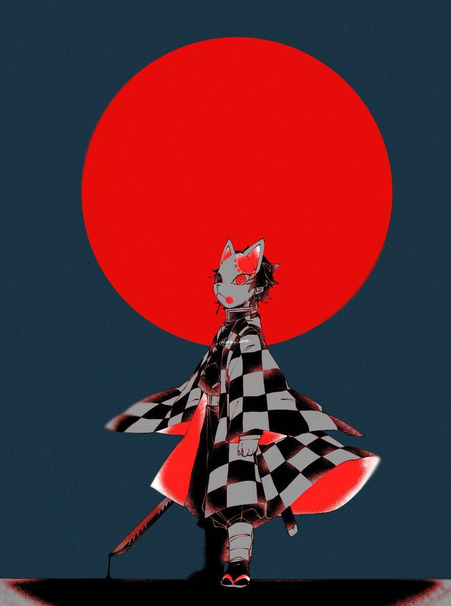 Poster ng Maskara ni Tanjiro na Demon Slayer Wallpaper