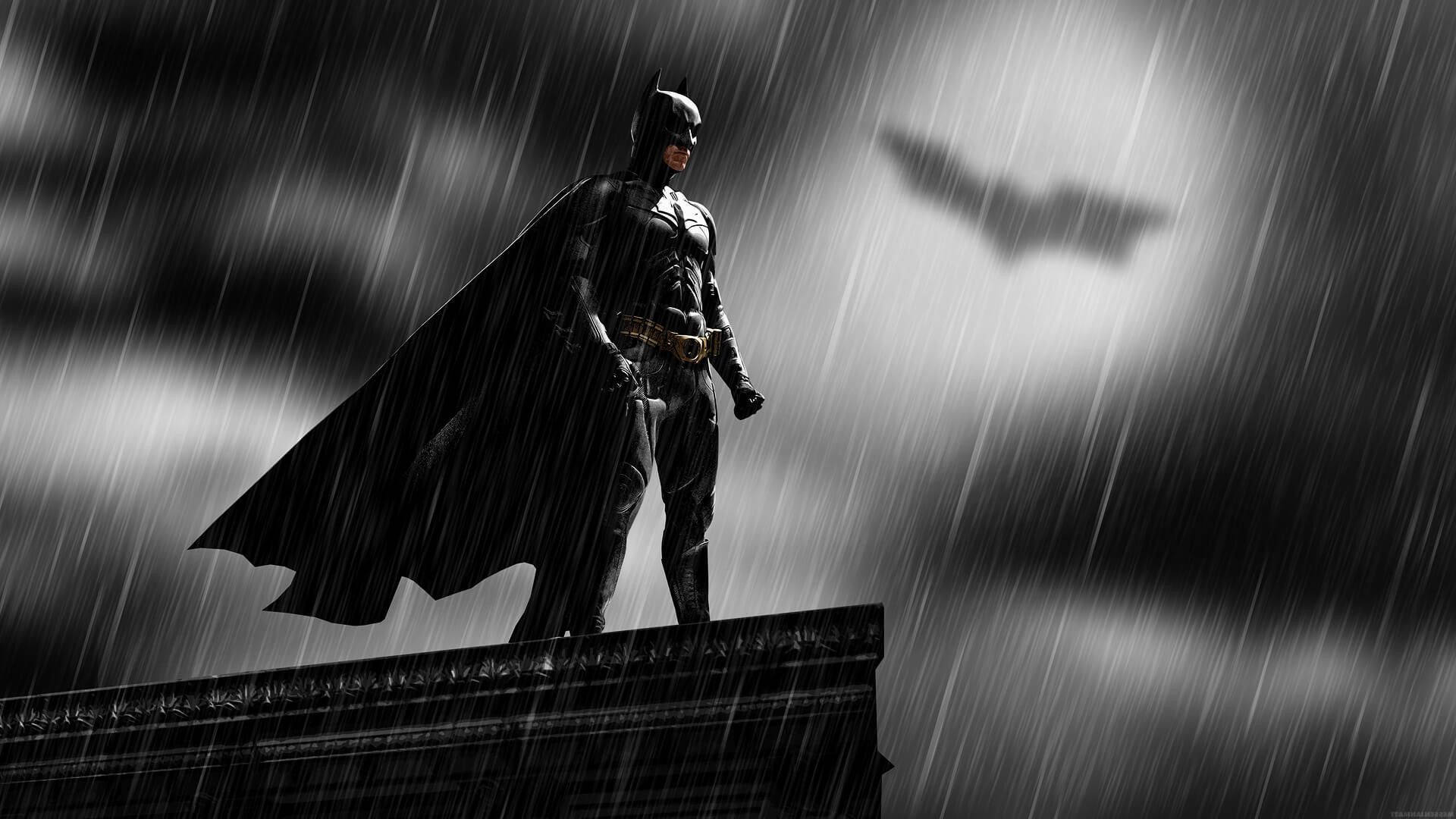 Poster ng Maulan na Gabi ng Batman Wallpaper