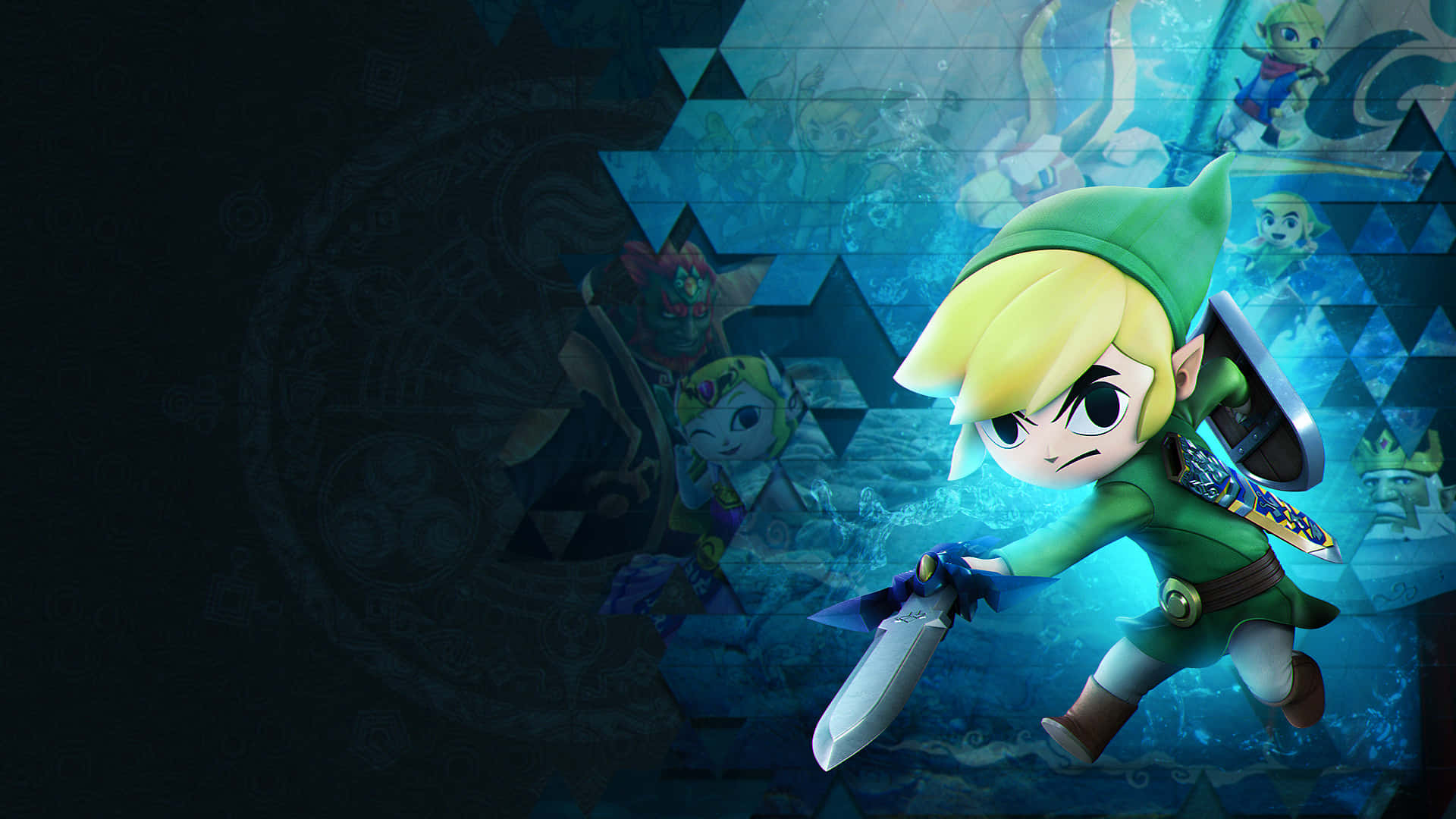 Poster ng The Legend Of Zelda Kasama si Toon Link Wallpaper