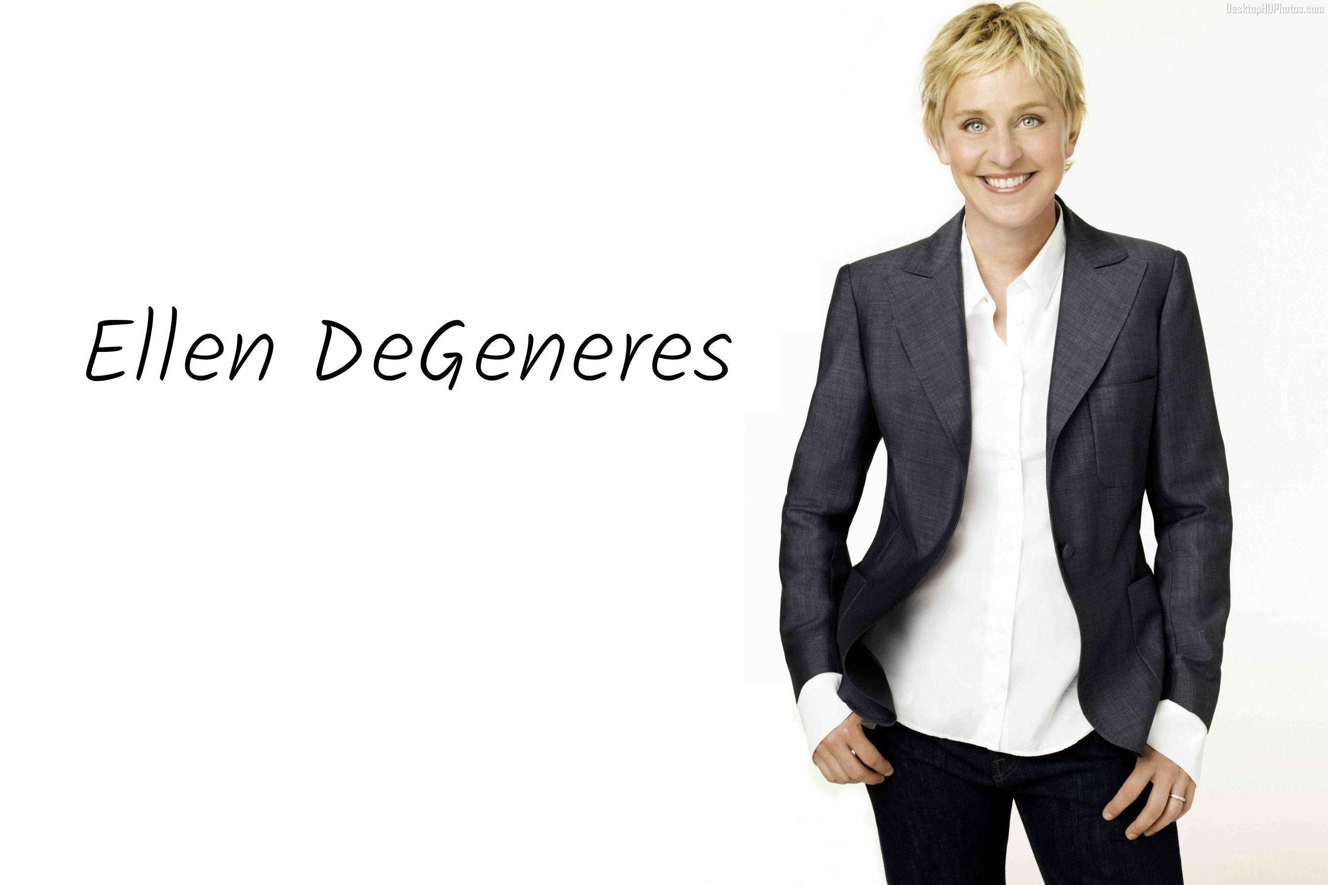Poster ni Ellen Degeneres Kasama ang Kanyang Pangalan Wallpaper