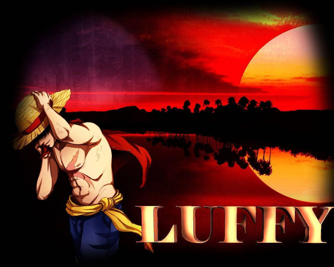 Poster ni Luffy sa Pulang Langit Wallpaper