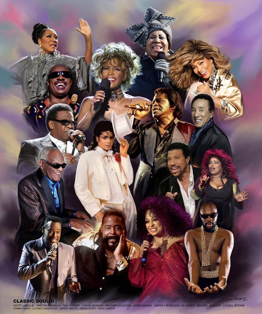 Poster ni Luther Vandross na Klasikong Soul Wallpaper