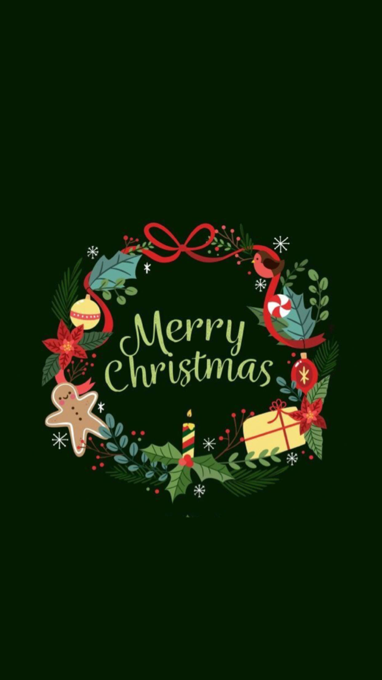 Preppy Christmas na Display ng Screen ng iPhone Wallpaper