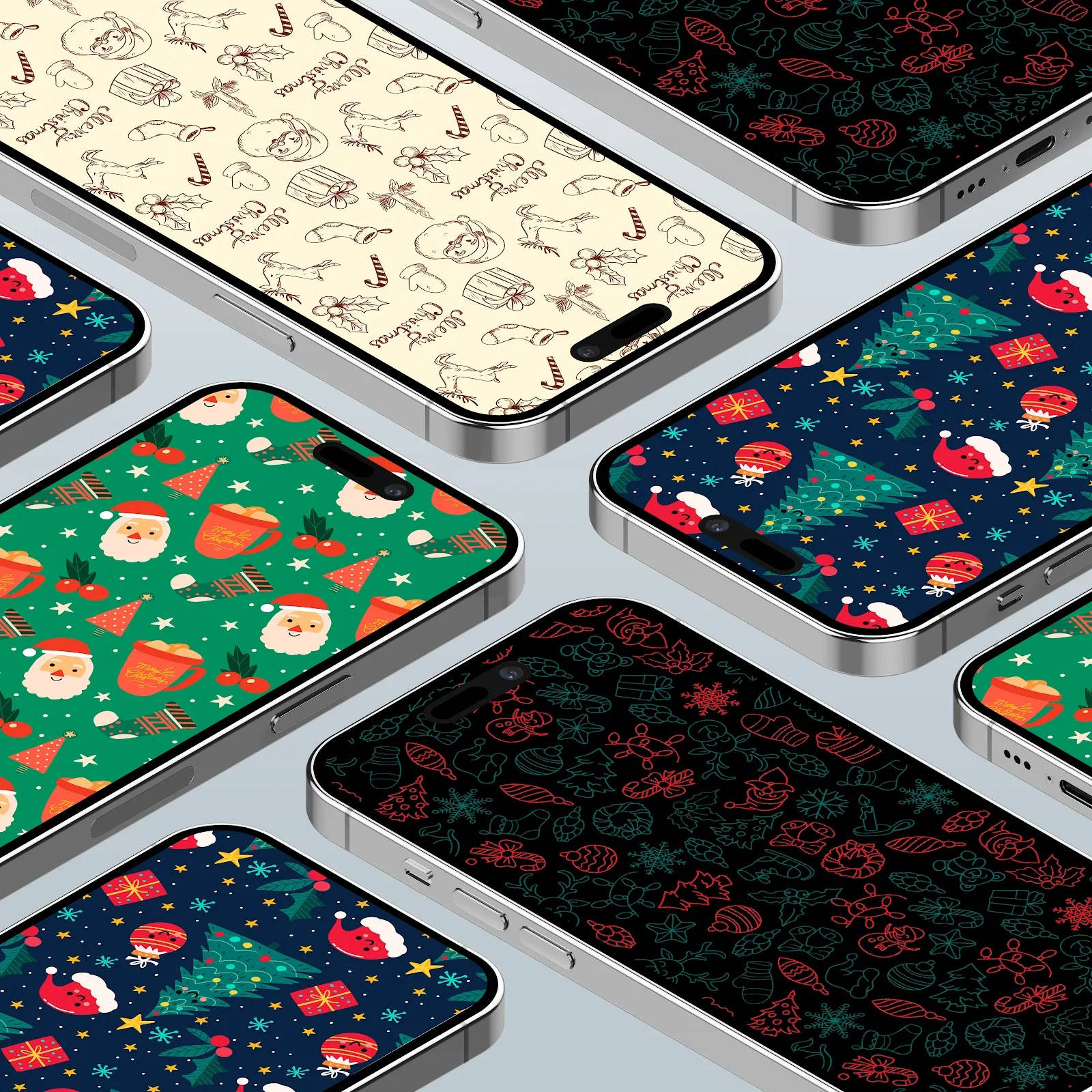 Preppy Christmas na Screen ng iPhone Wallpaper