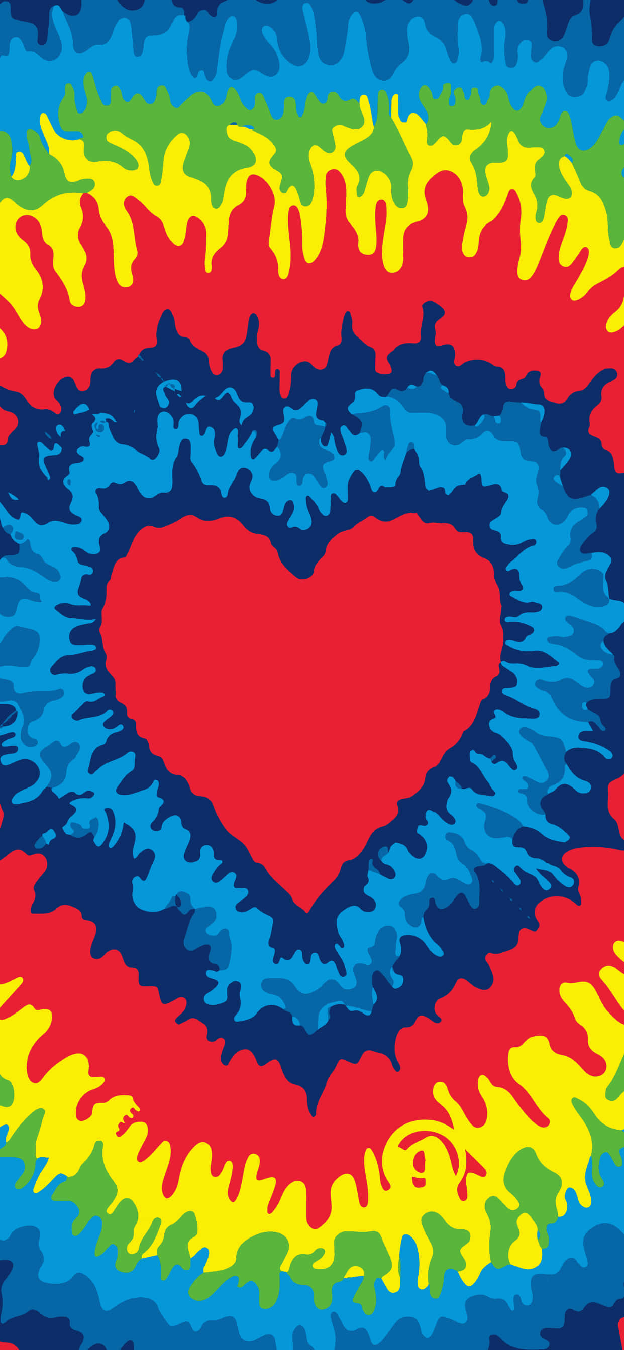 Pretty Tie Dye Hugis Puso Wallpaper