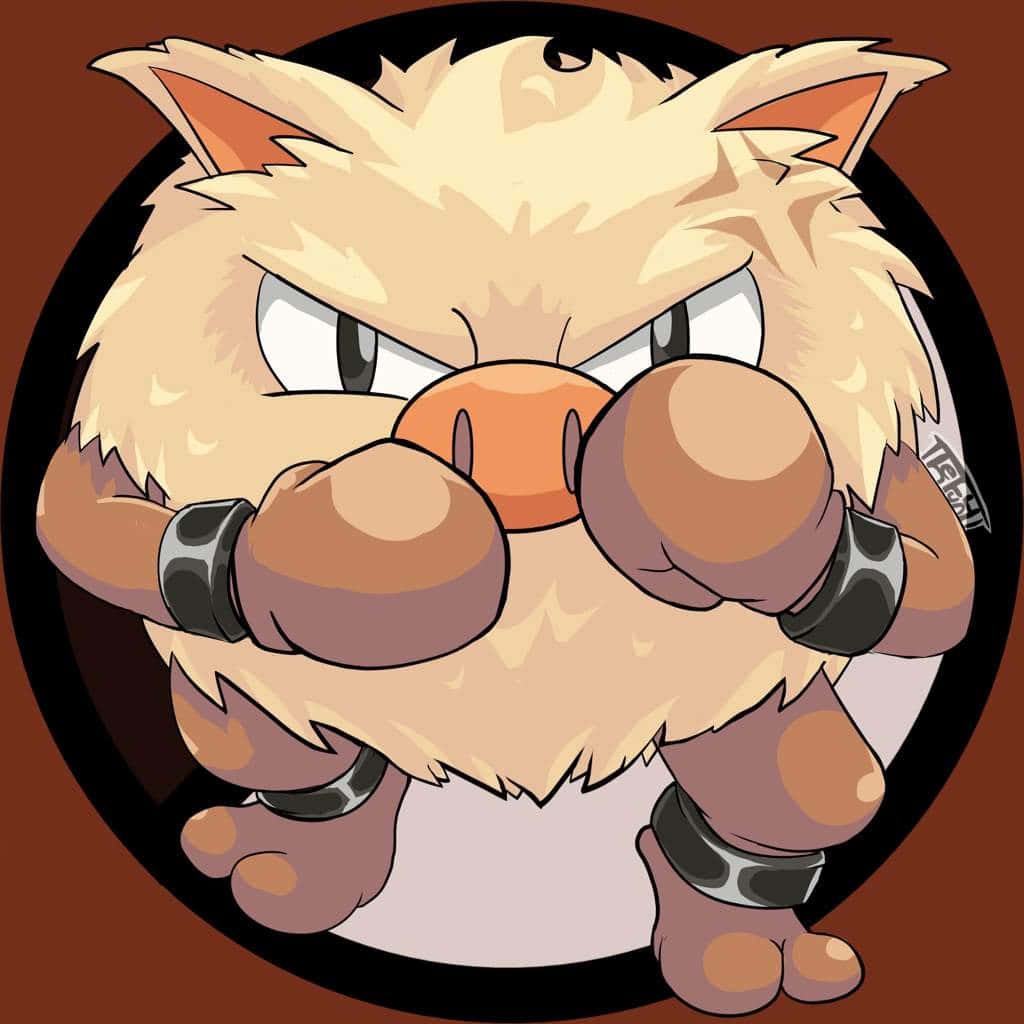 Primeape Pokemon Sa Posisyong Panlaban Wallpaper