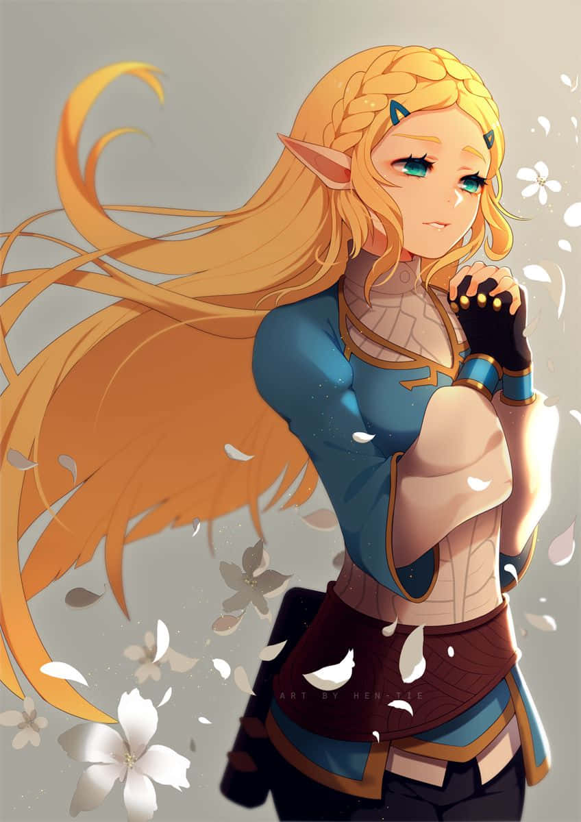 Prinsesa Zelda Botw Fanart Drawing Flowers Wallpaper