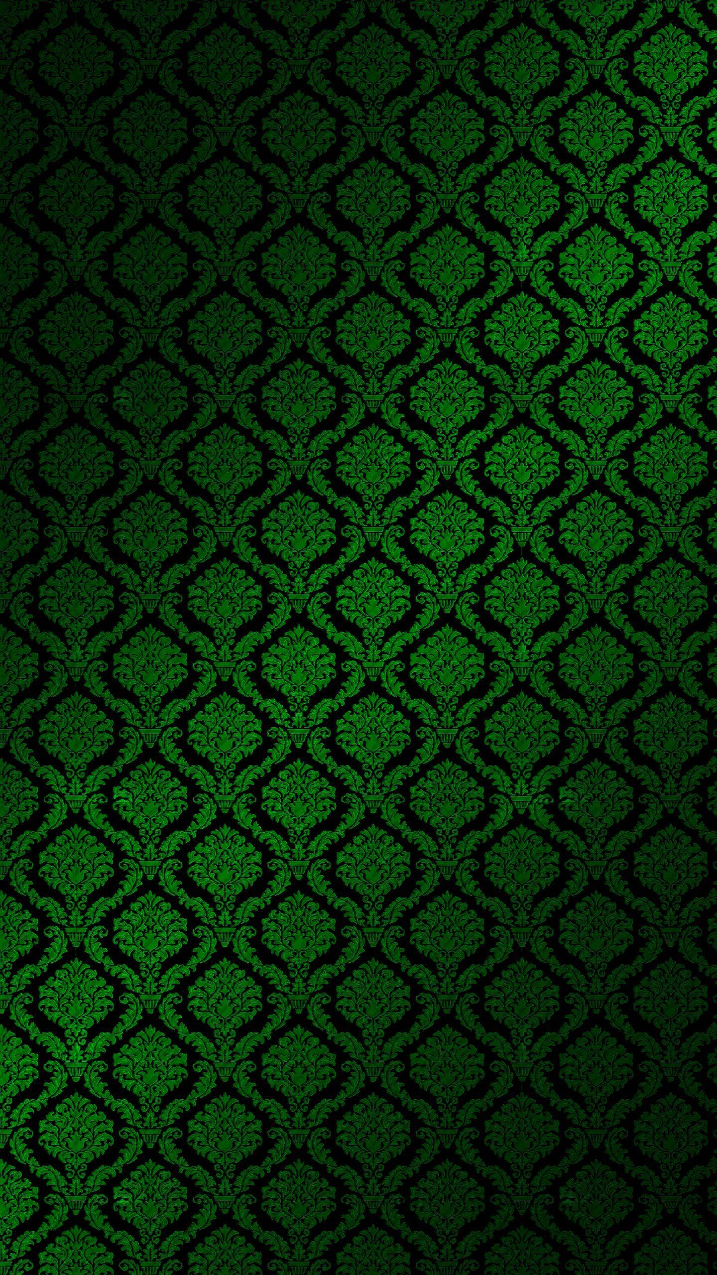 Print na Madilim na Hijau Wallpaper