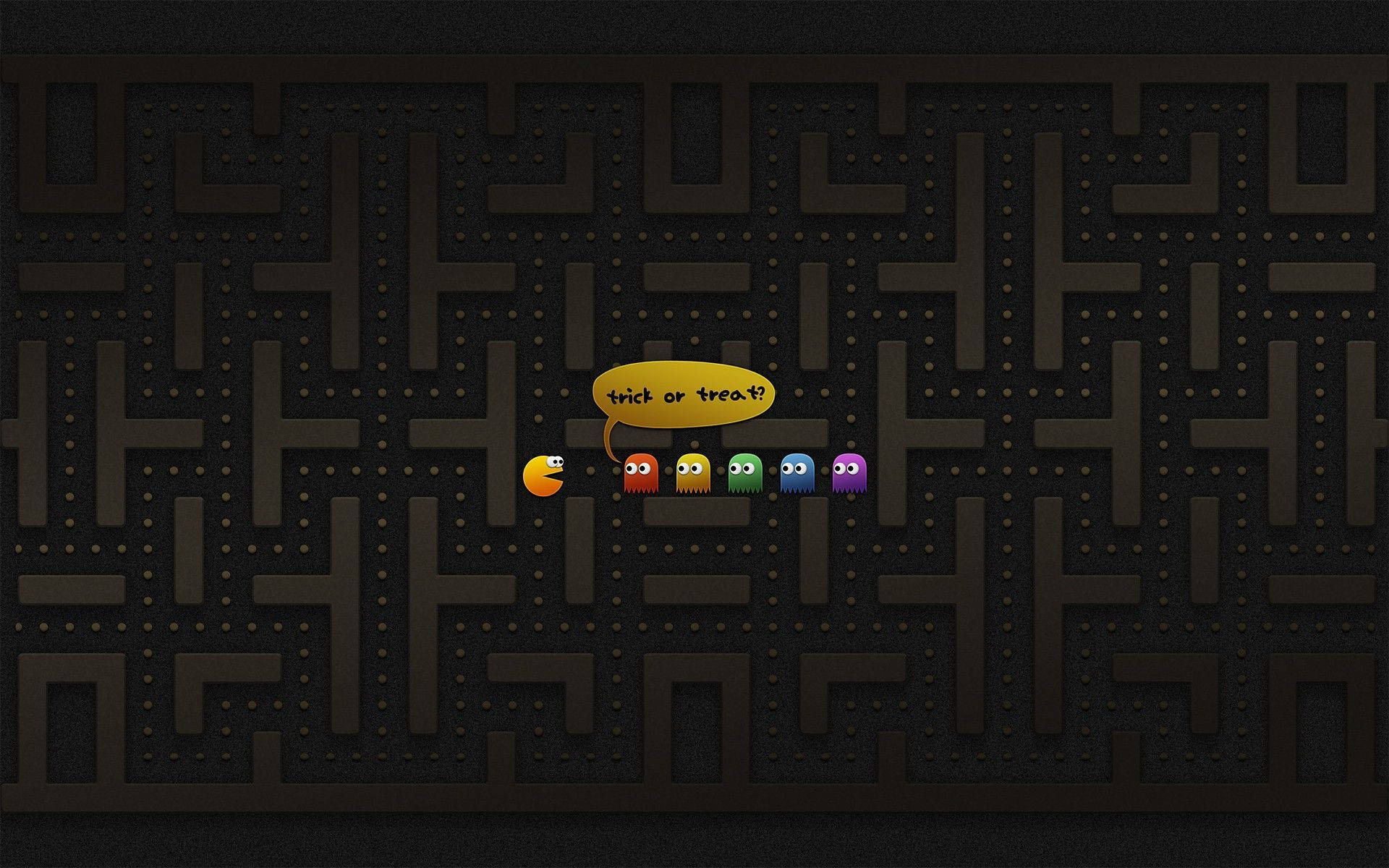 Promo ng Pacman para sa Halloween sa Laptop Wallpaper