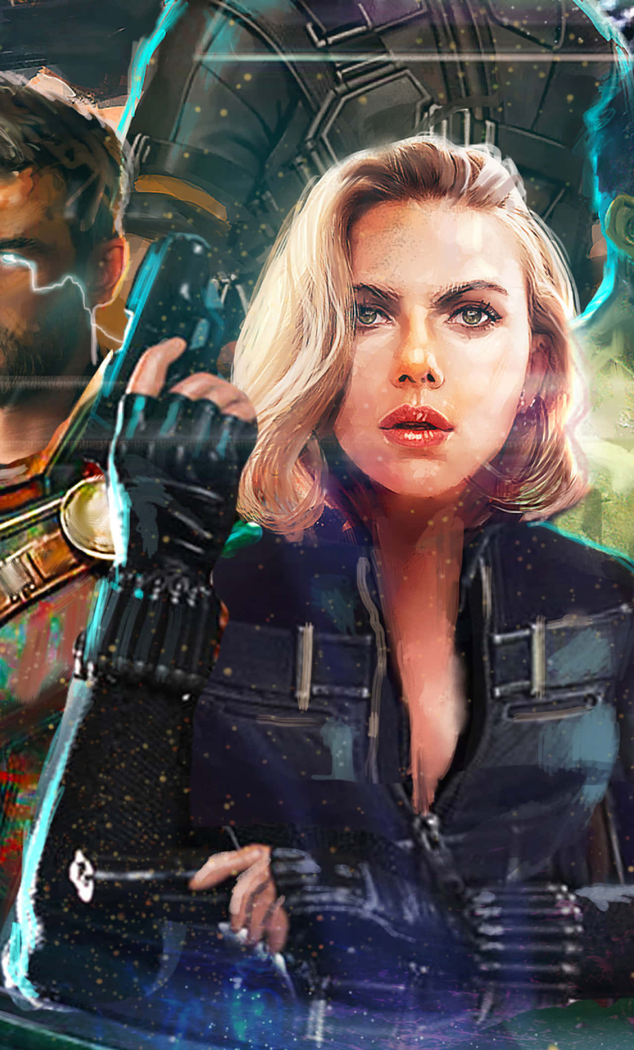 Protektahan ang iyong sarili mula sa mga potensyal na banta gamit ang Black Widow na iPhone Wallpaper