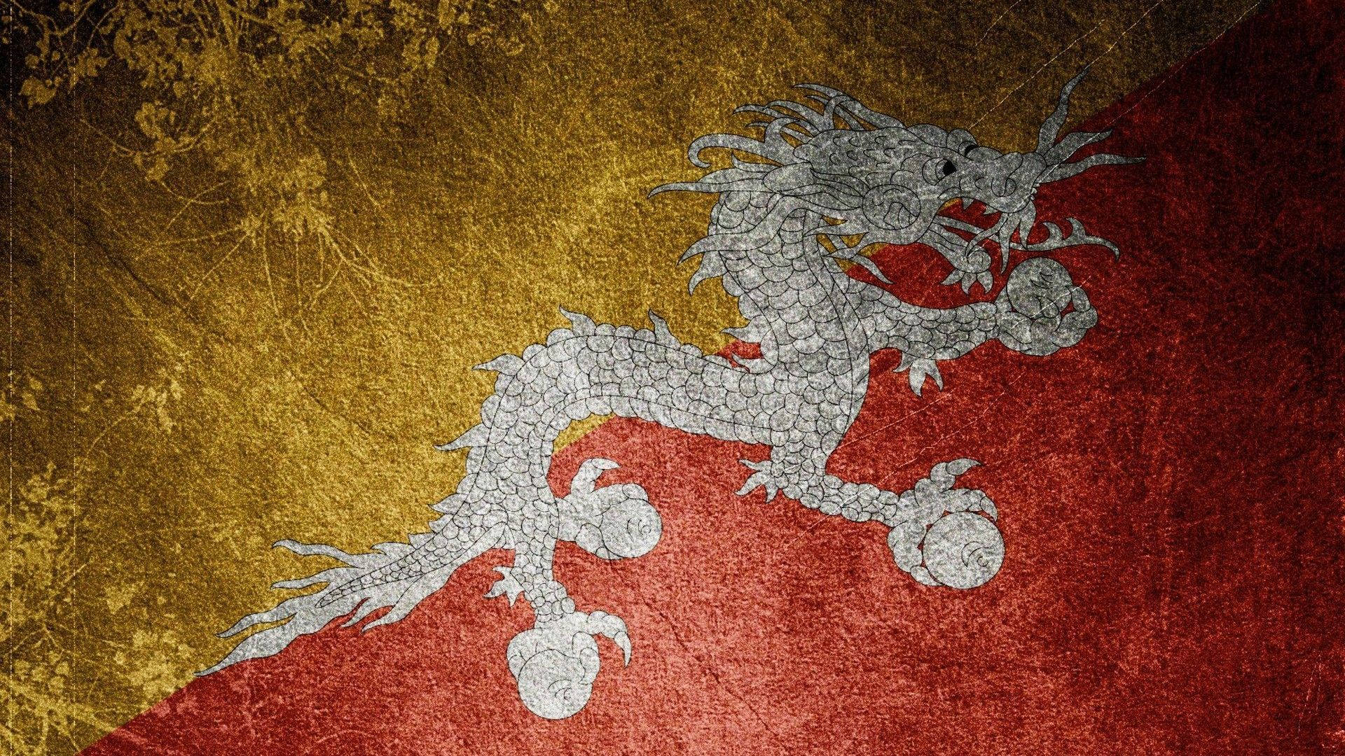 Pula at Dilaw na Sining na Japanese Dragon PC Wallpaper