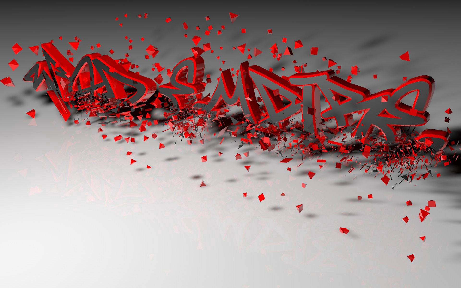 Pula at Gray na 3D Outline ng Letra Wallpaper