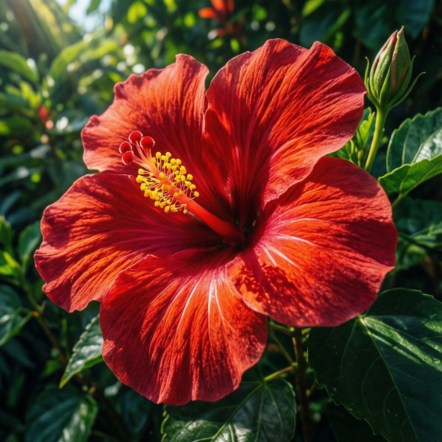 Pulang Hibiscus na Tropikal Wallpaper