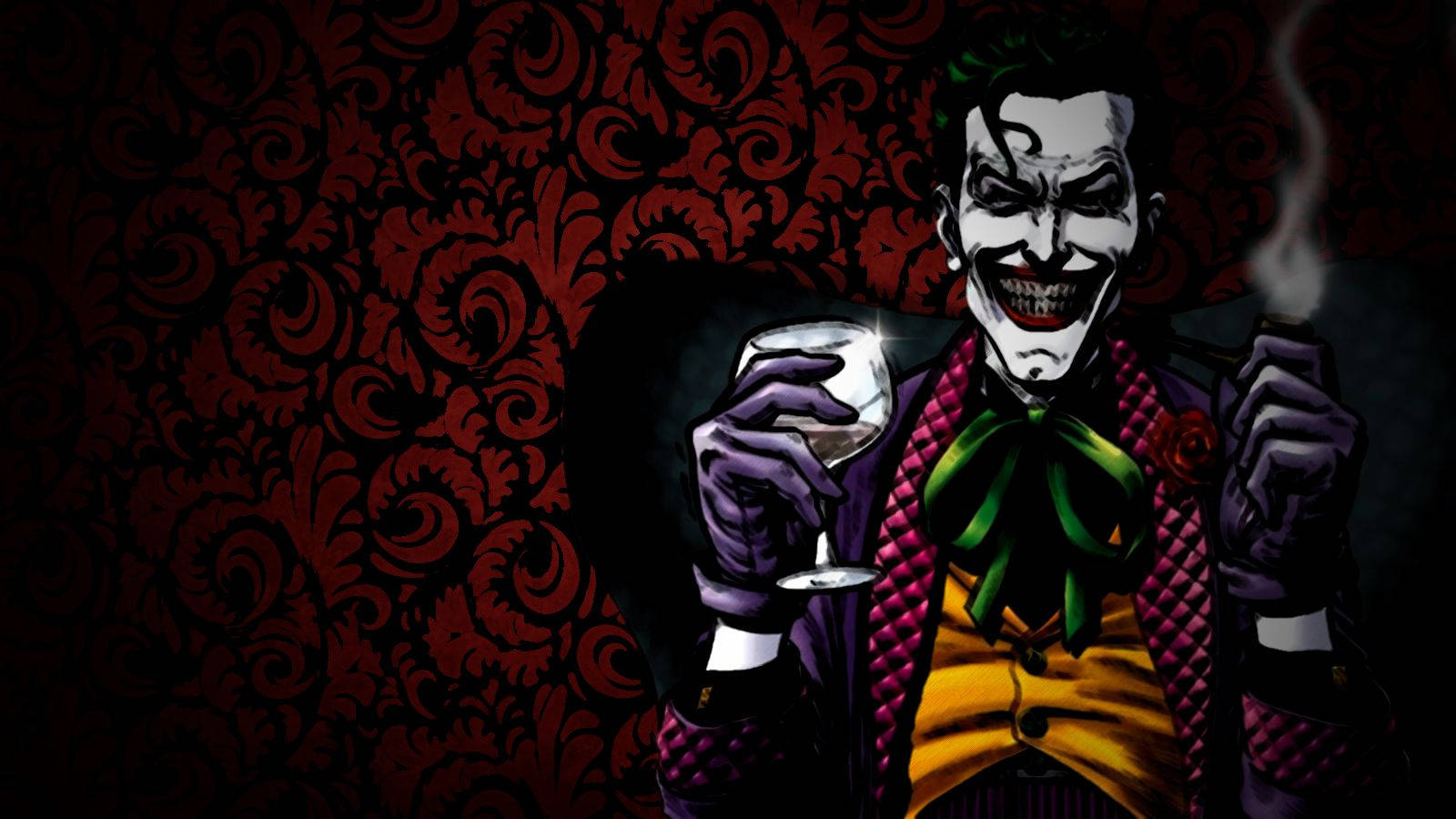Pulang Joker na Umiinom ng Alak Wallpaper