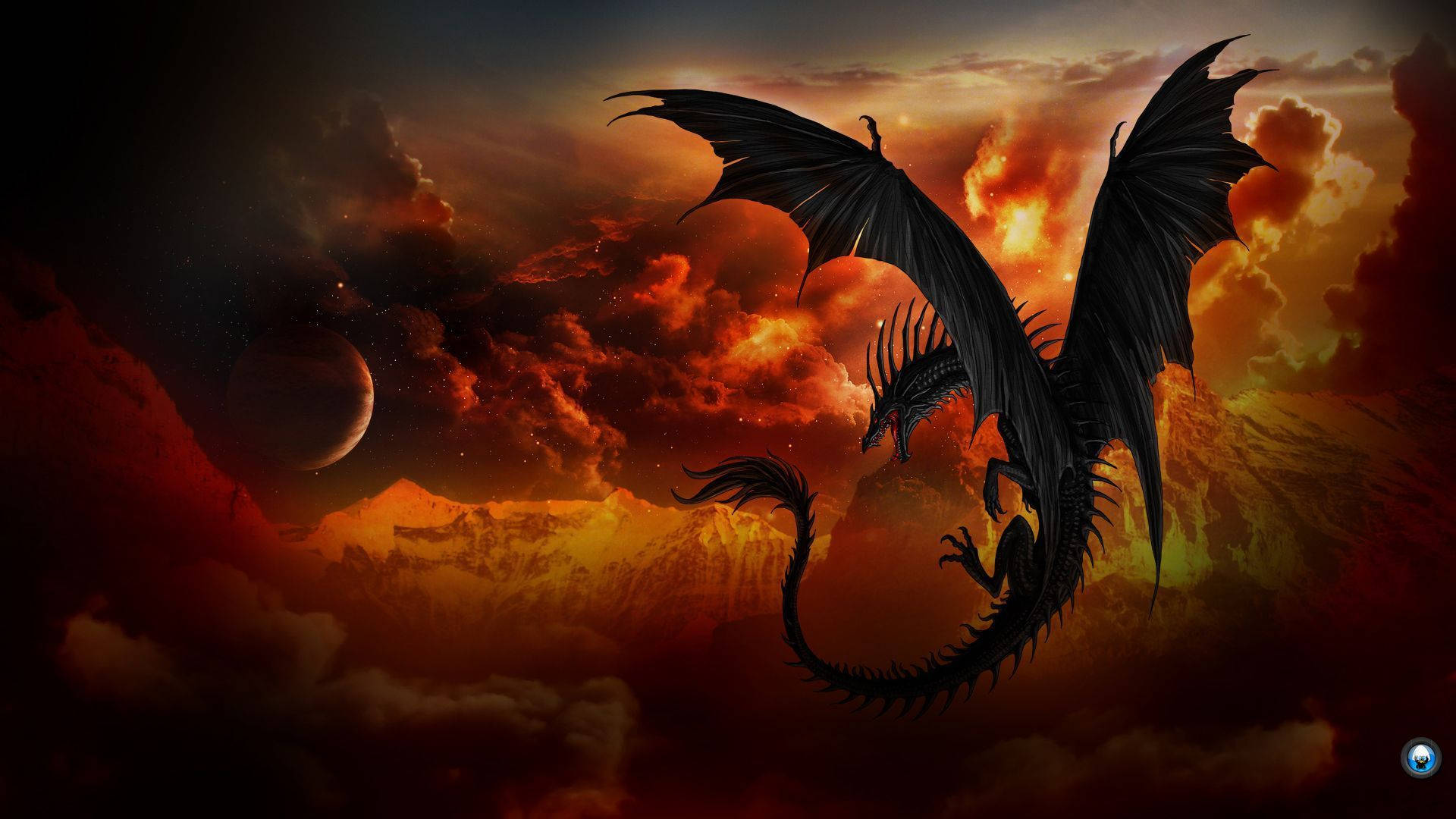 Pulang Langit Sumasabog Bulkang Hapong Dragon Hapon PC Wallpaper