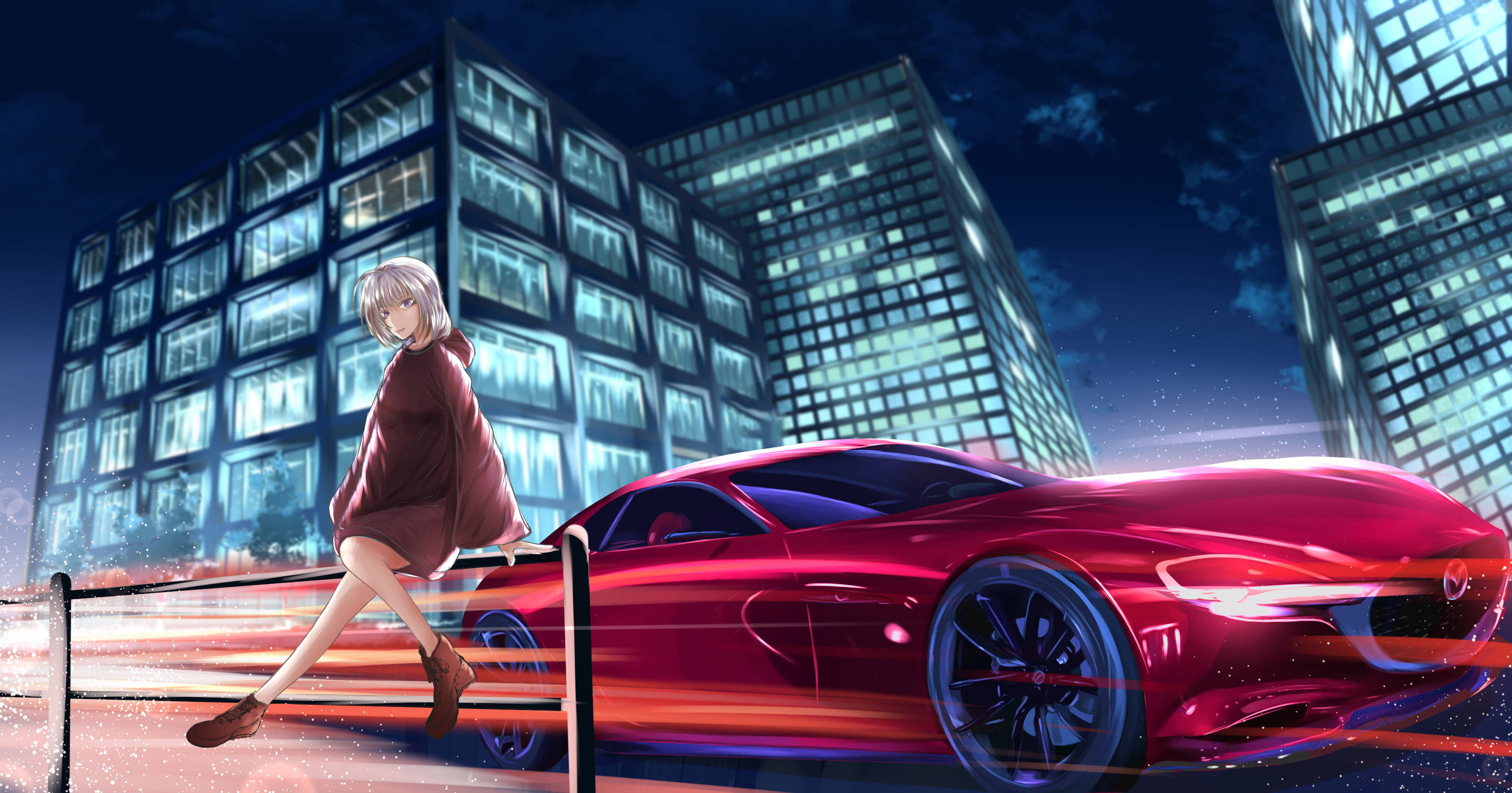 Pulang Mazda Anime na Kotse Wallpaper