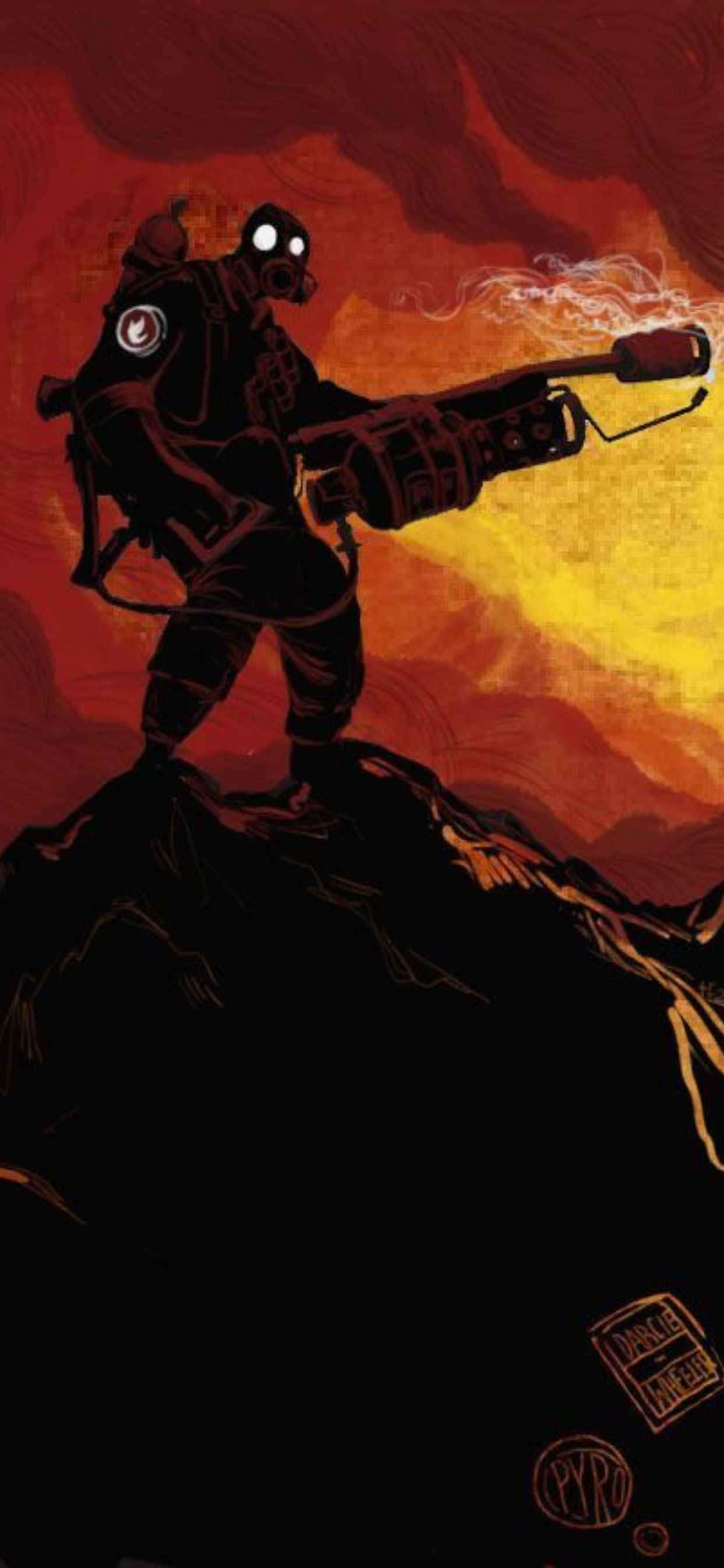 Pulang Pyro Shadow iPhone Xs Max Team Fortress 2 Background Wallpaper