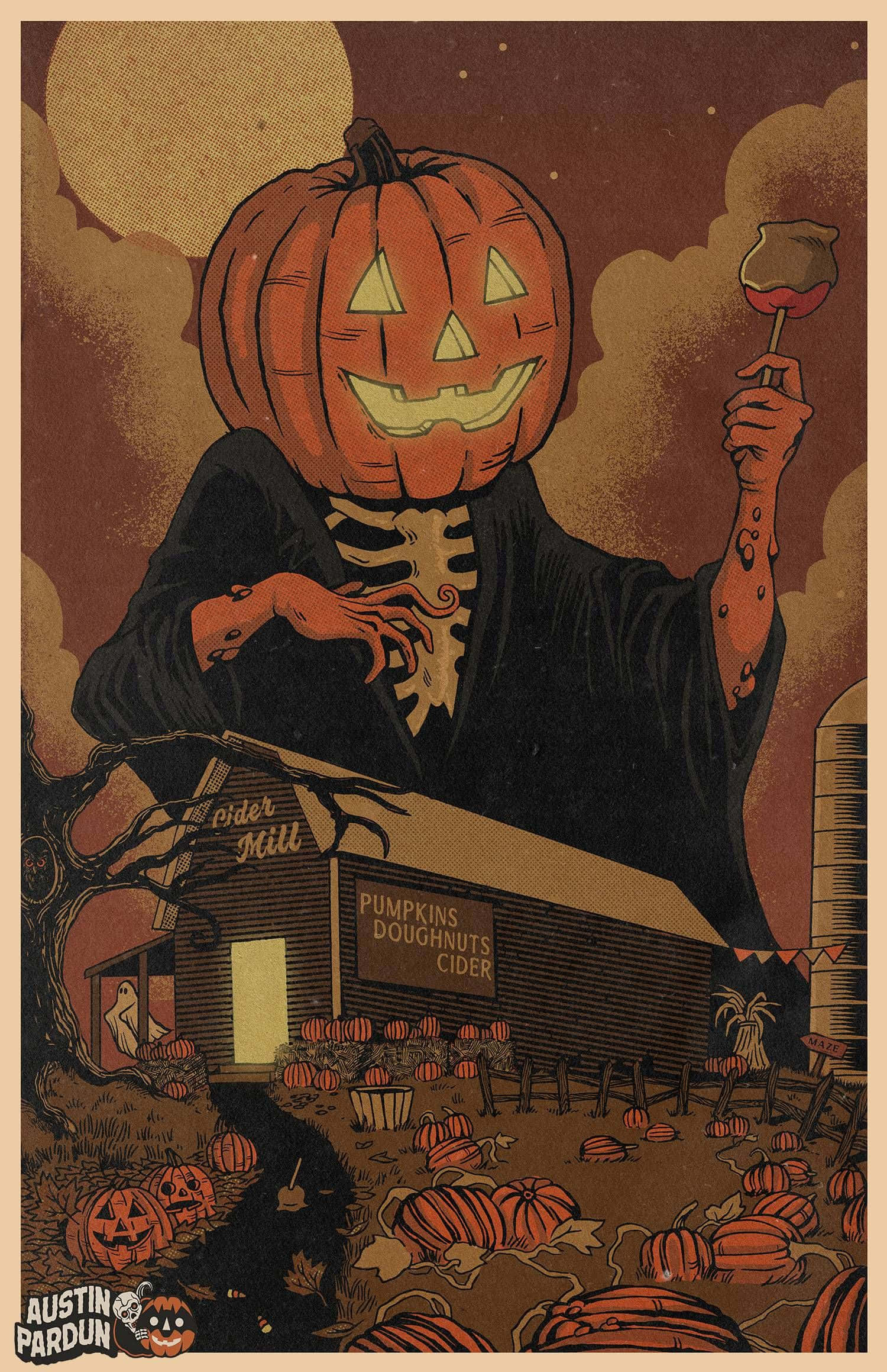 Pumasok sa isang Mundo ng Nakakasindak na Horror at Misteryo na may Nakakatakot na Spooky Art Wallpaper