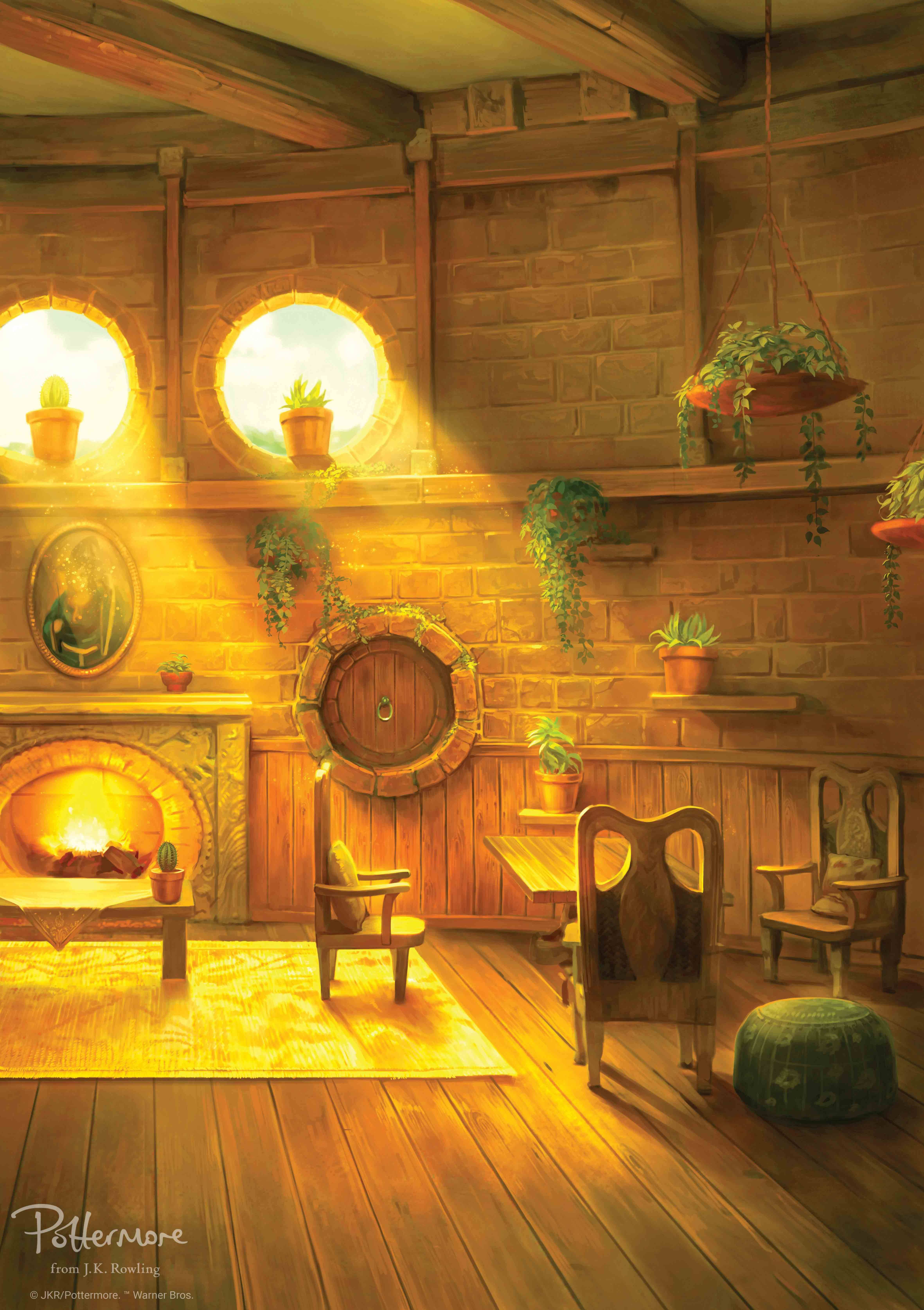 Pumasok sa mahikong Hufflepuff Common Room Wallpaper