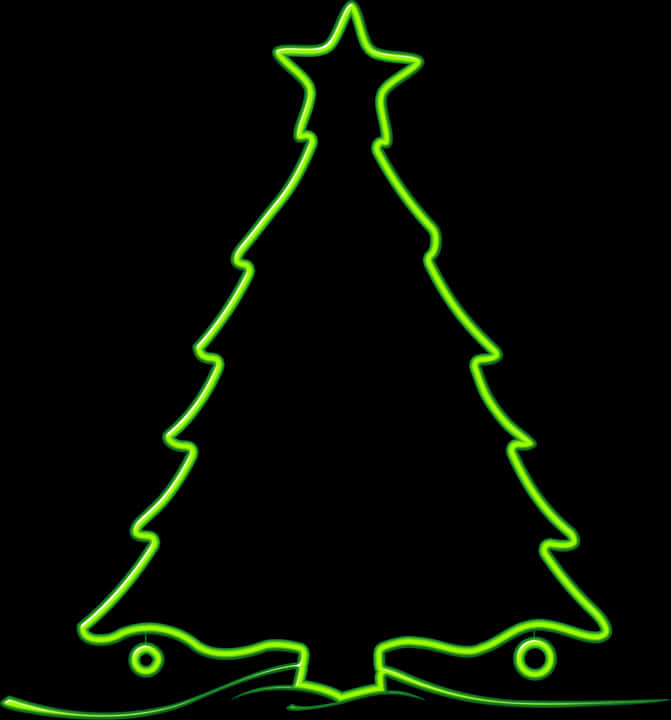 Puno ng Pasko na May Neon na Balangkas Wallpaper