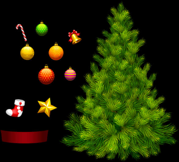 Puno ng Pasko na Walang Adorno at mga Dekorasyon Wallpaper