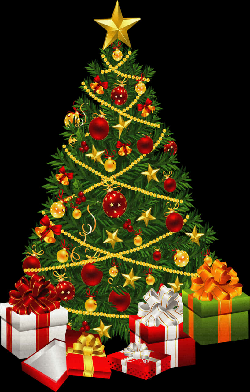 Punong Pasko na Puno ng mga Regalo.JPG Wallpaper